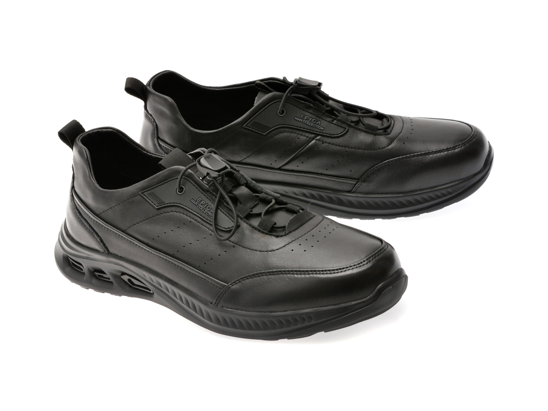 Pantofi sport EPICA negri, T9500, din piele naturala