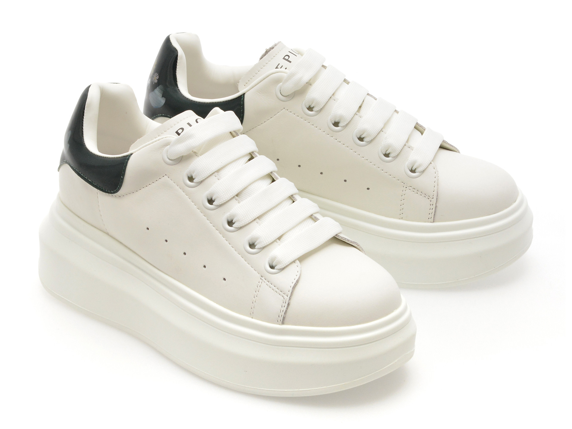 Pantofi sport epica alb negru 70637 din piele naturala