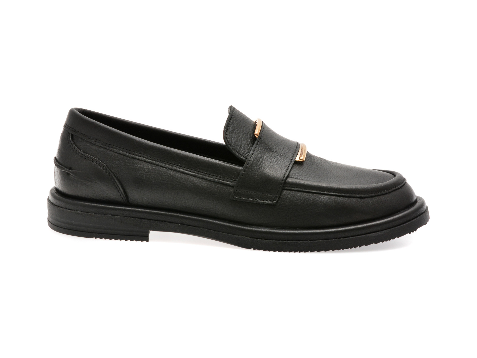 Mocasini IMAGE negri, 3774024, din piele naturala