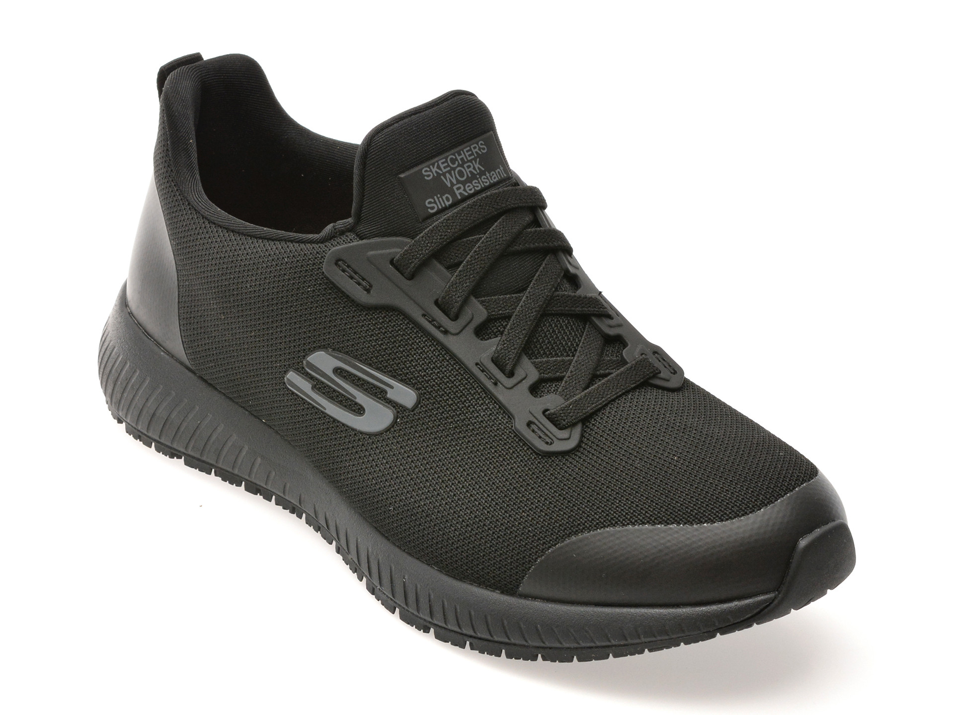 Pantofi sport SKECHERS negri, SQUAD SR, din material textil