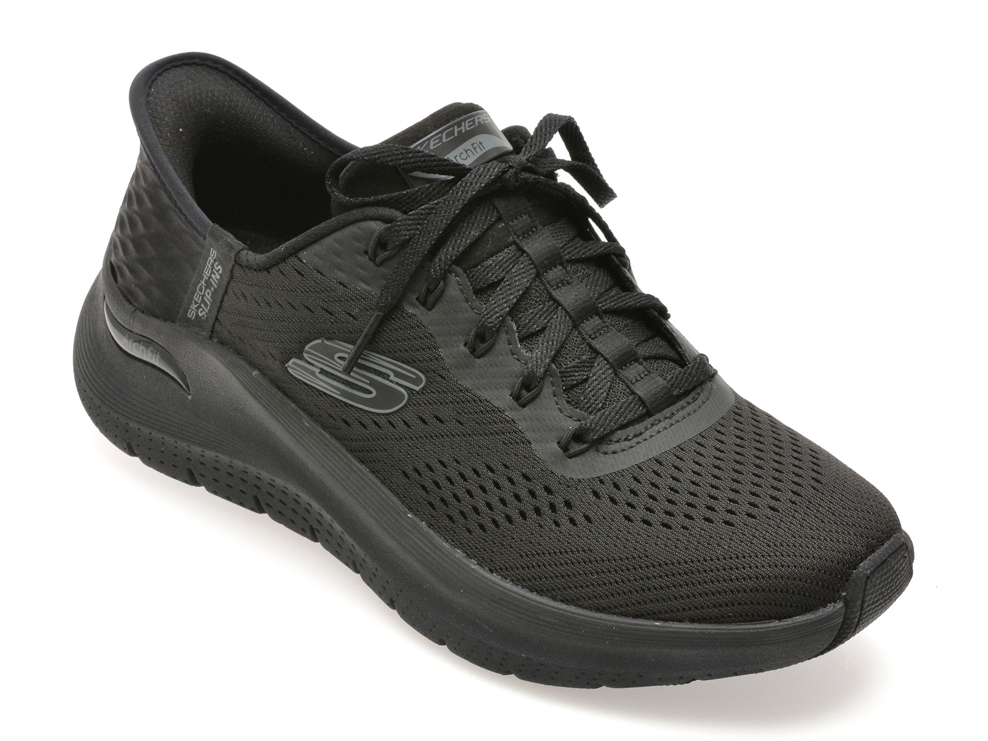 Pantofi sport SKECHERS negri, ARCH FIT 2.0, din material textil