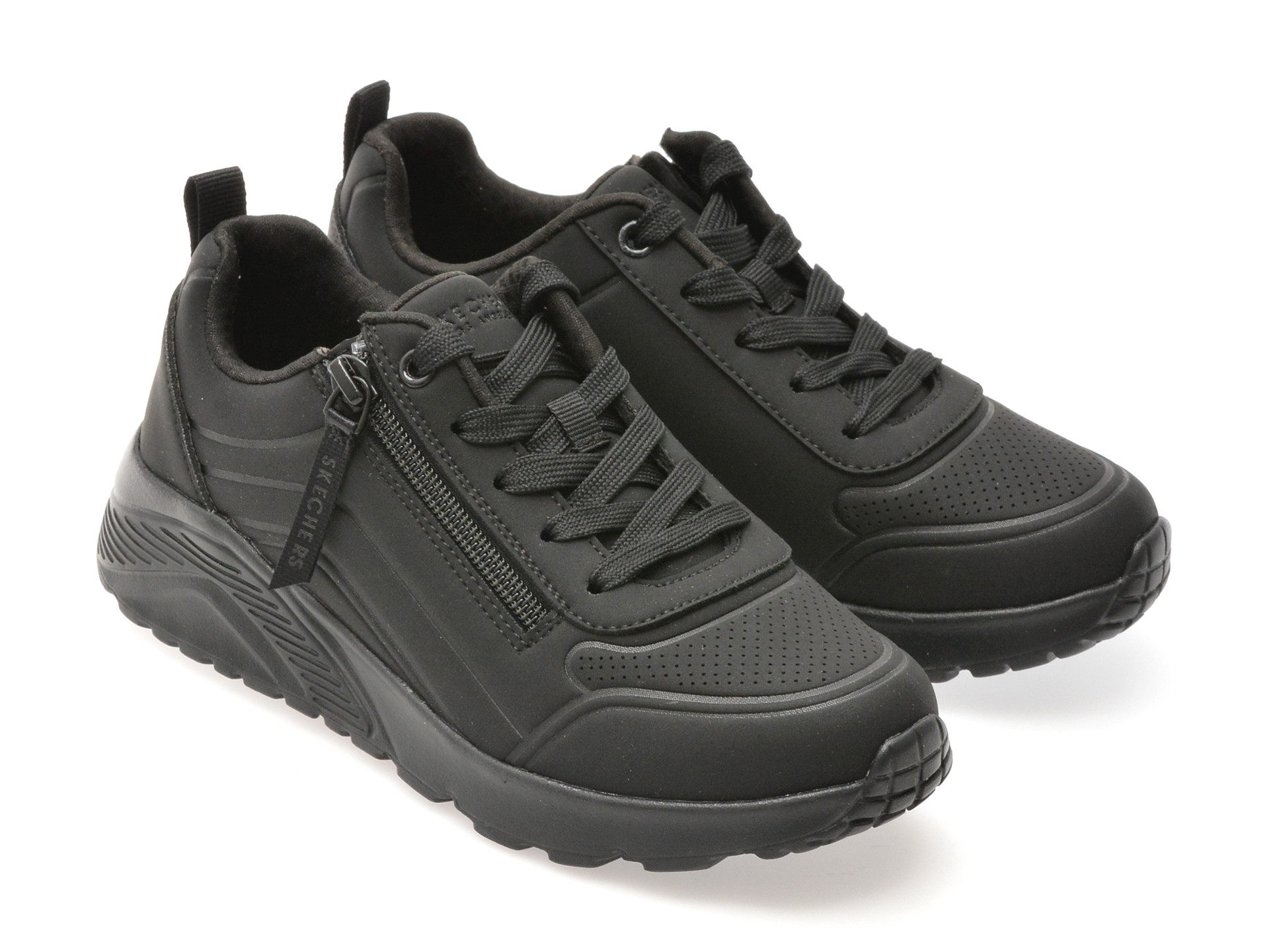 Pantofi sport SKECHERS negri, UNO LITE, din piele ecologica