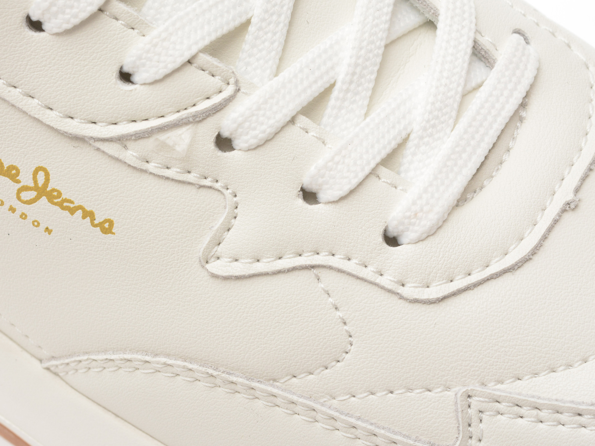 Pantofi sport PEPE JEANS albi, LS60014, din piele naturala