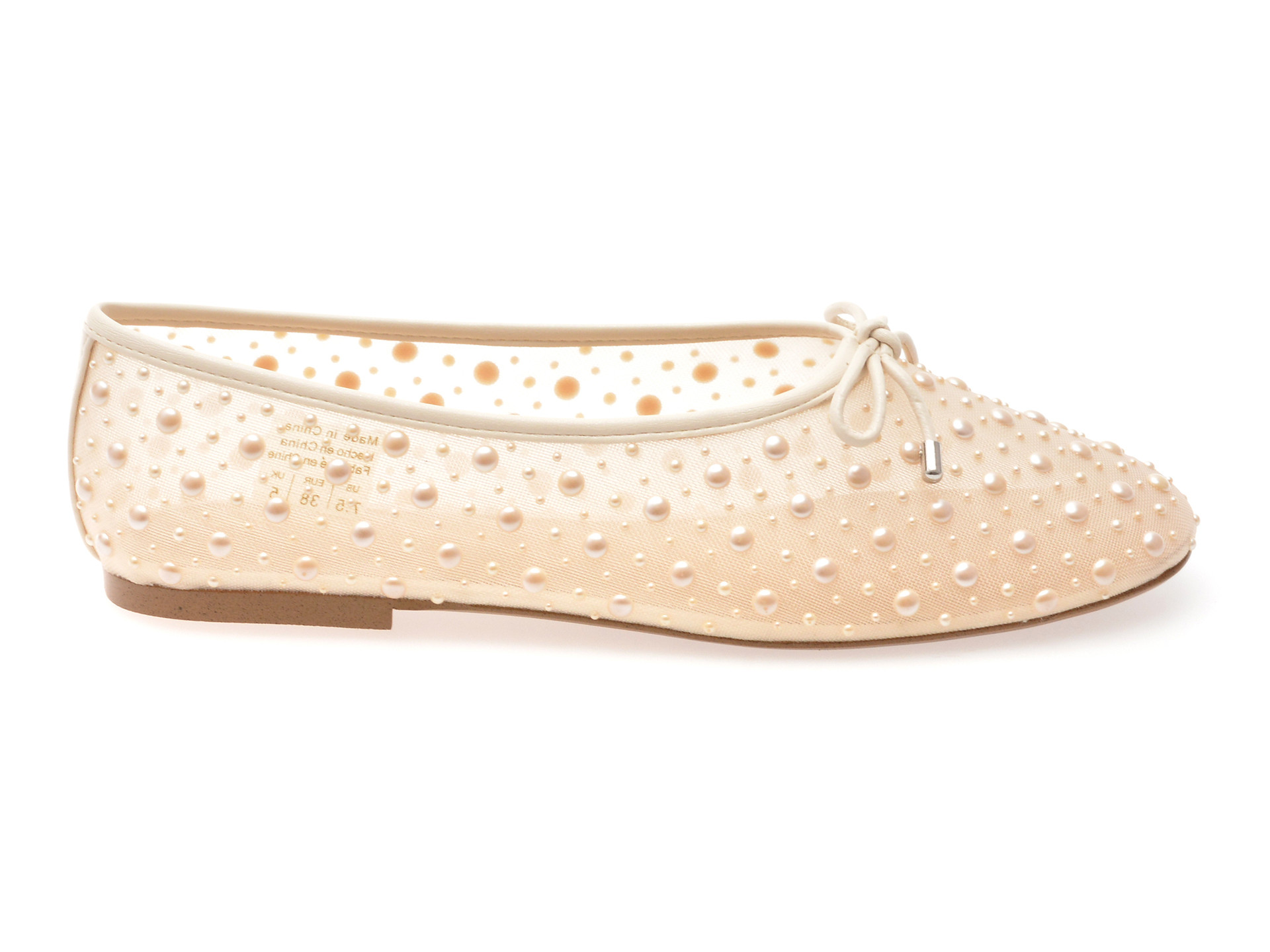 Balerini ALDO albi, JOSELIE 121, din material textil