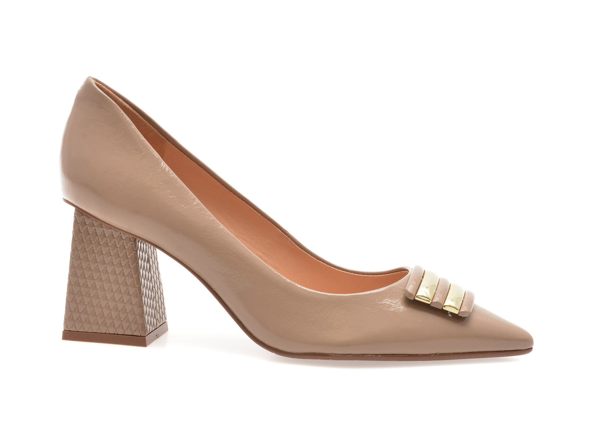 Pantofi EPICA gri, 1131665, din piele naturala lacuita