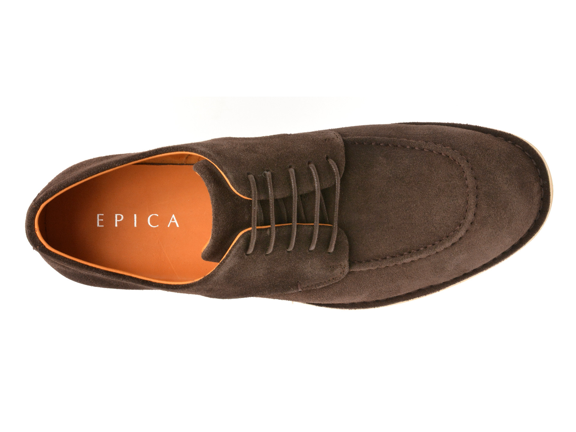 Pantofi EPICA maro, B463, din piele intoarsa