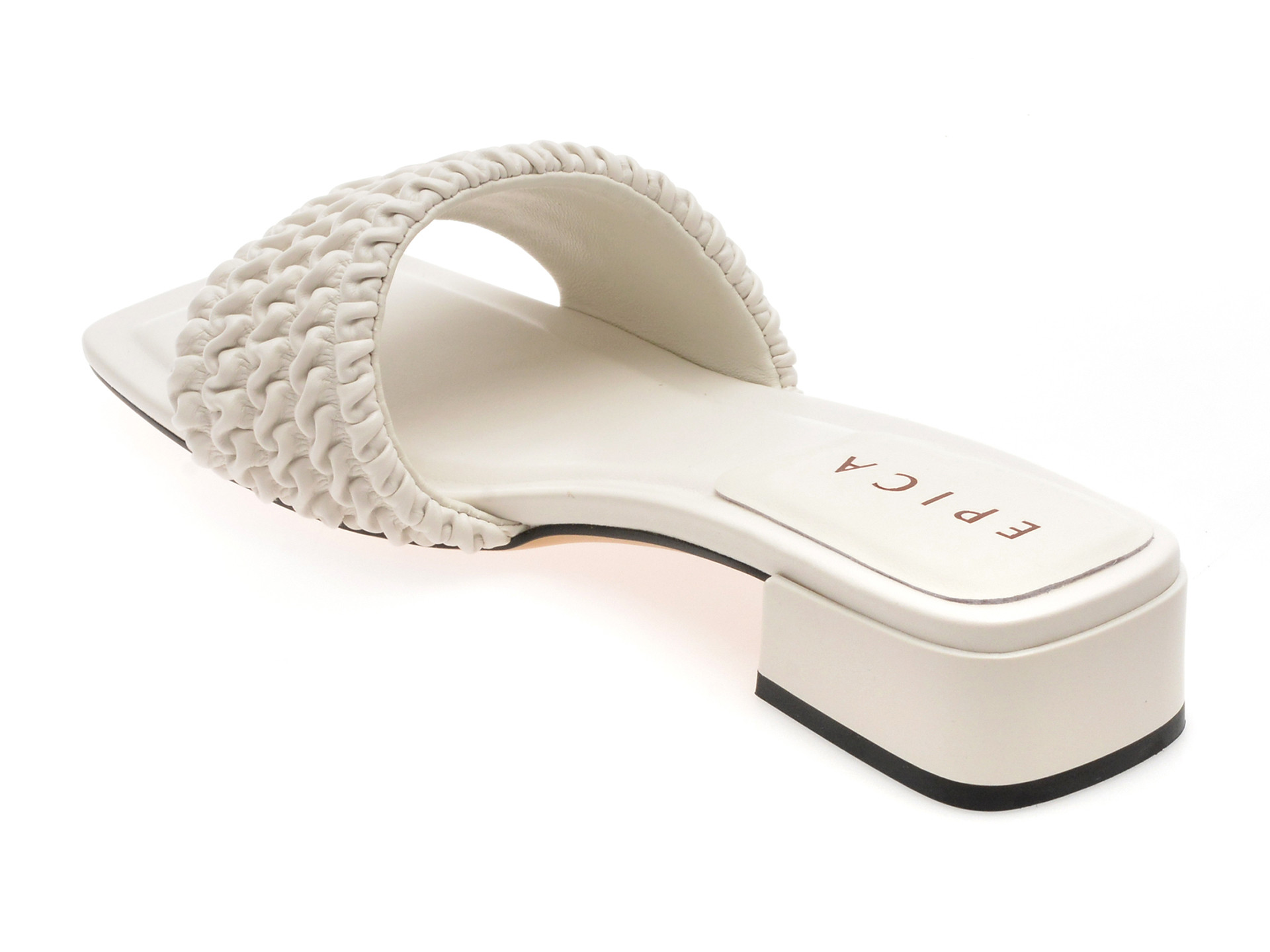 Papuci EPICA albi, 2750, din piele ecologica