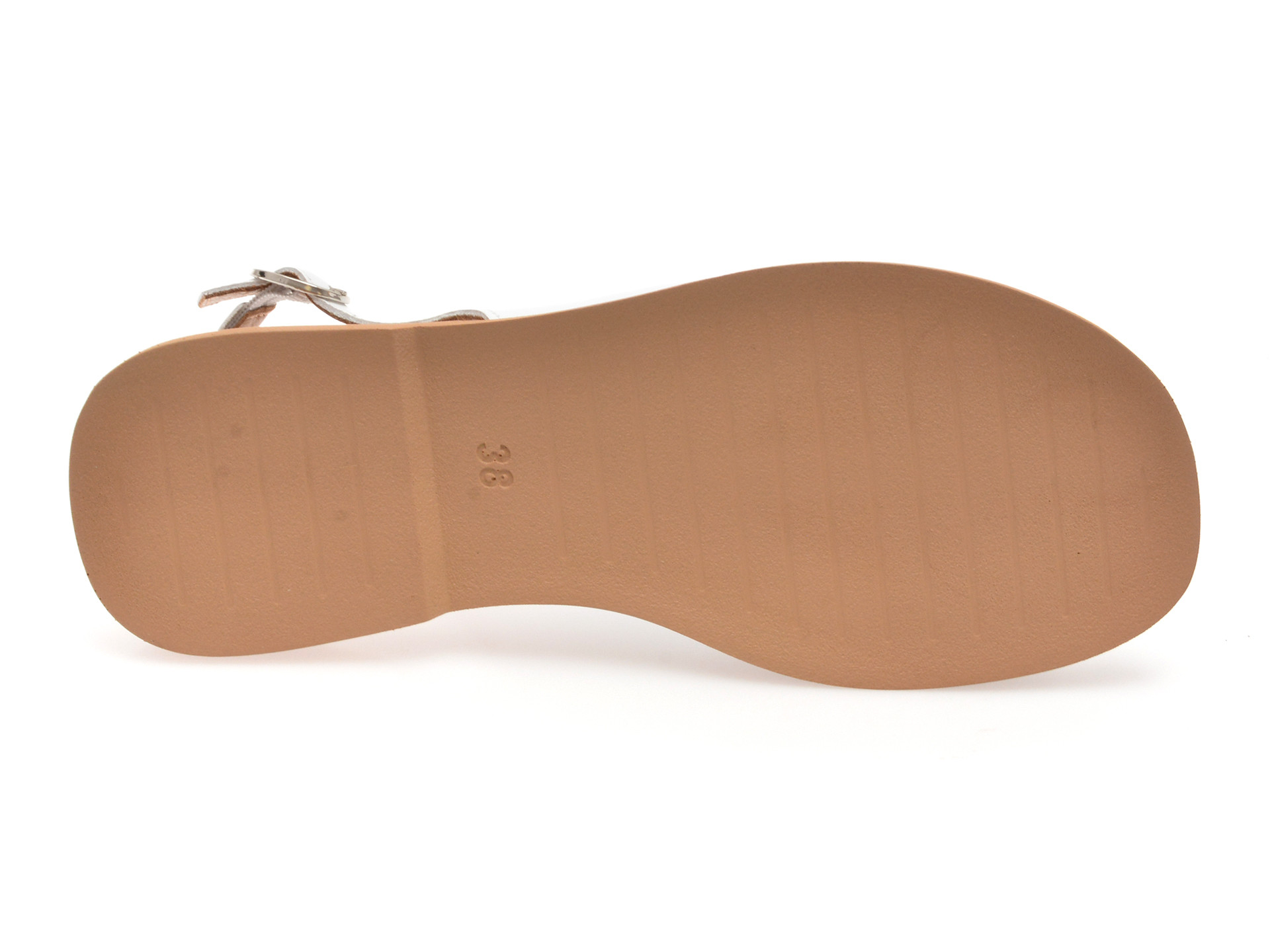 Sandale IMAGE albe, 22077, din piele naturala