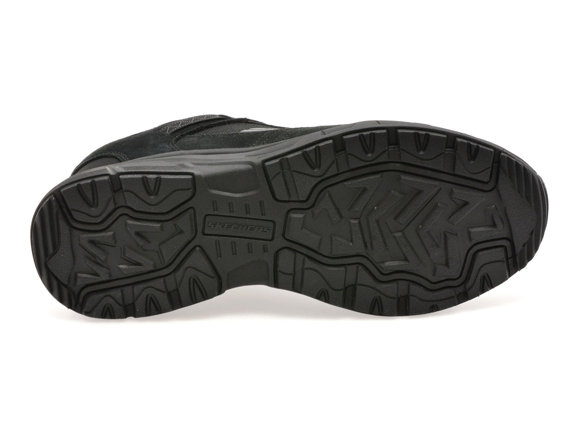 Pantofi sport SKECHERS negri, OAK CANYON, din material textil si piele naturala