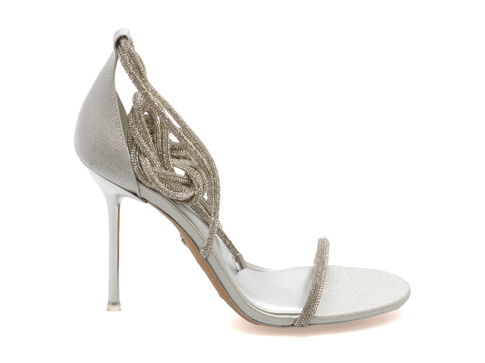 Sandale elegante ALDO argintii, CALADONIA 040, din piele ecologica