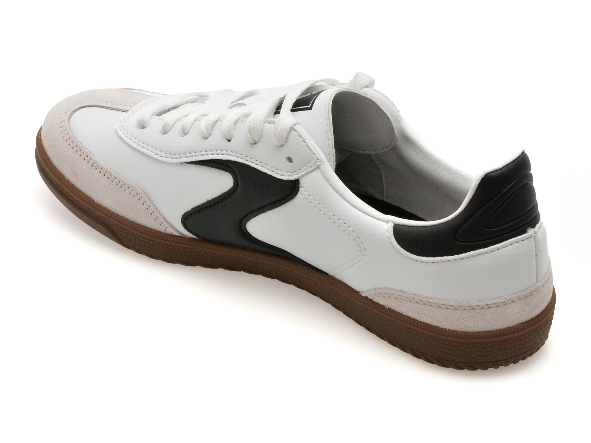 Pantofi sport SKECHERS alb-negru, HOTSHOT, din piele ecologica