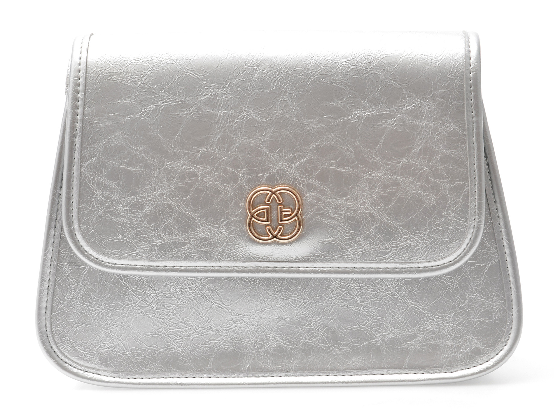 Geanta EPICA argintie, 2666, din piele ecologica