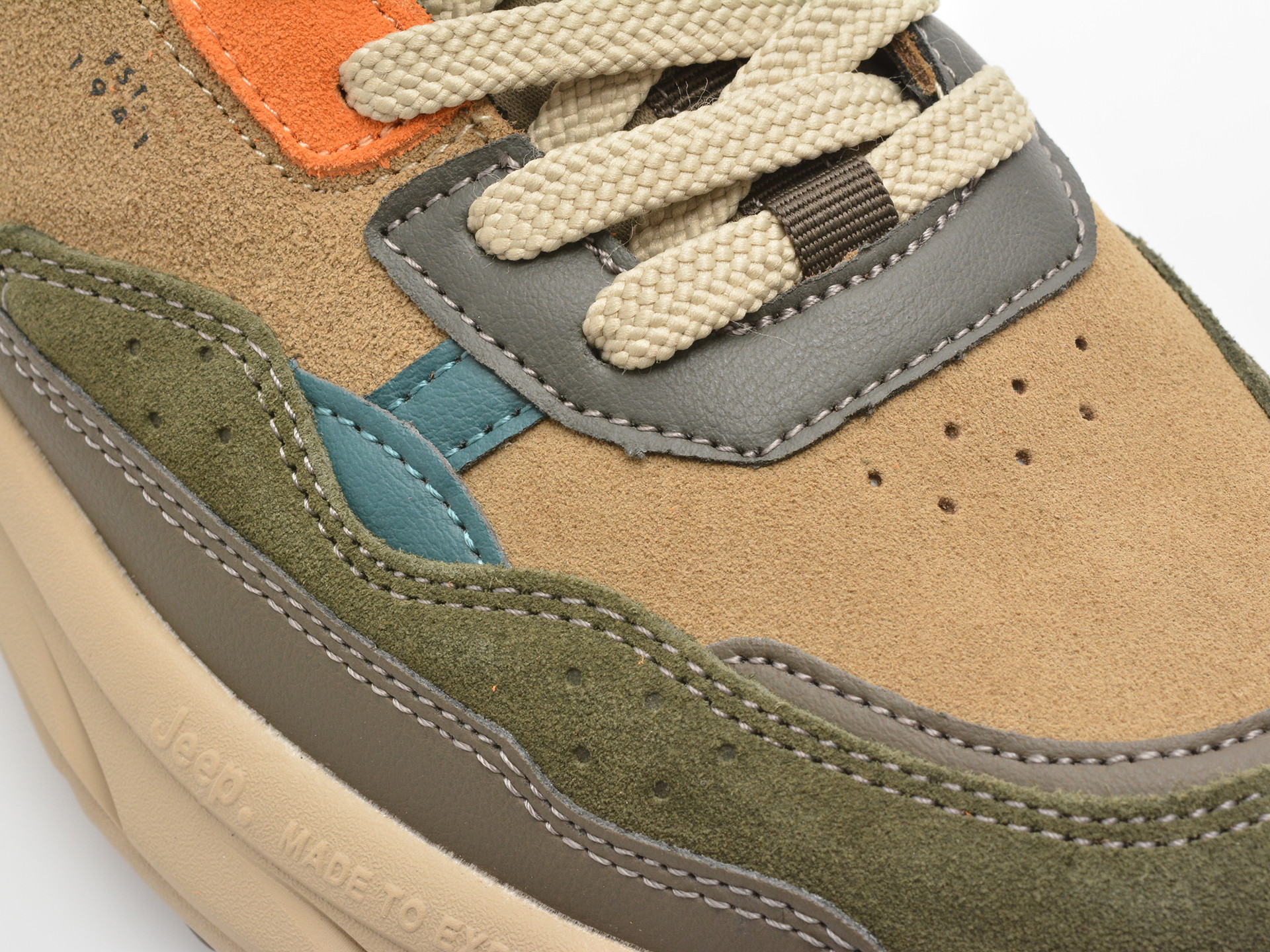 Pantofi sport JEEP kaki, M52070A, din piele naturala