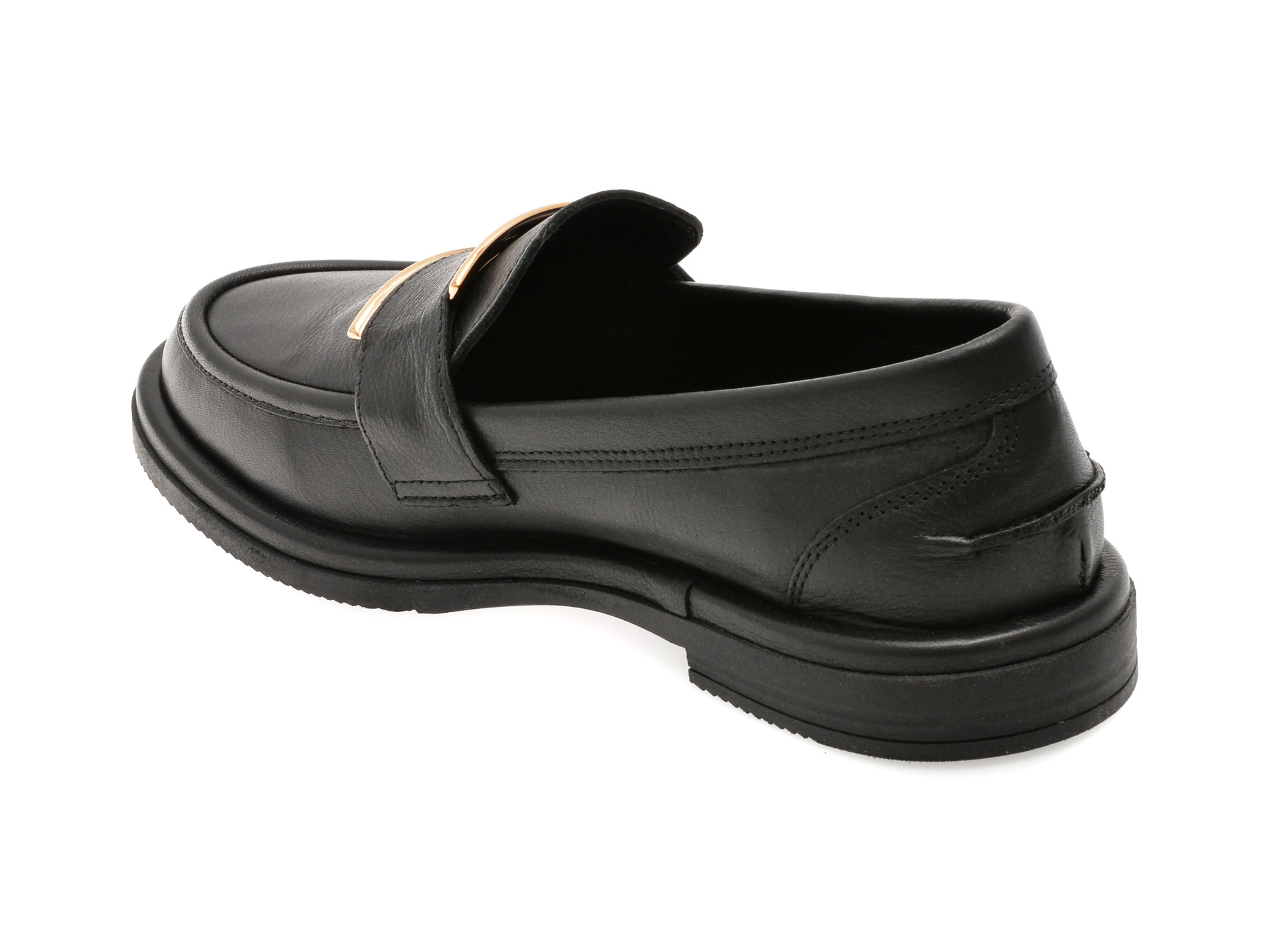 Mocasini IMAGE negri, 3774024, din piele naturala