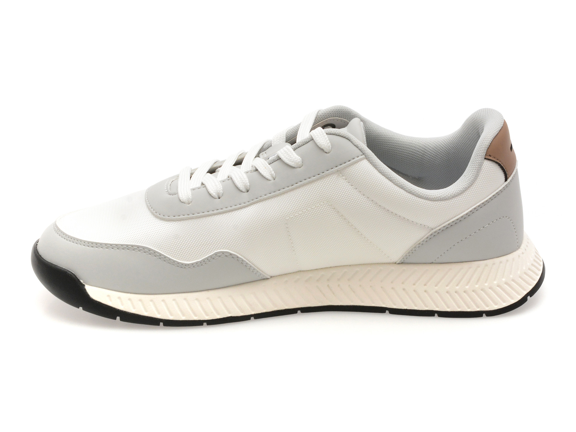 Pantofi sport BOSS albi, 6481, din piele ecologica