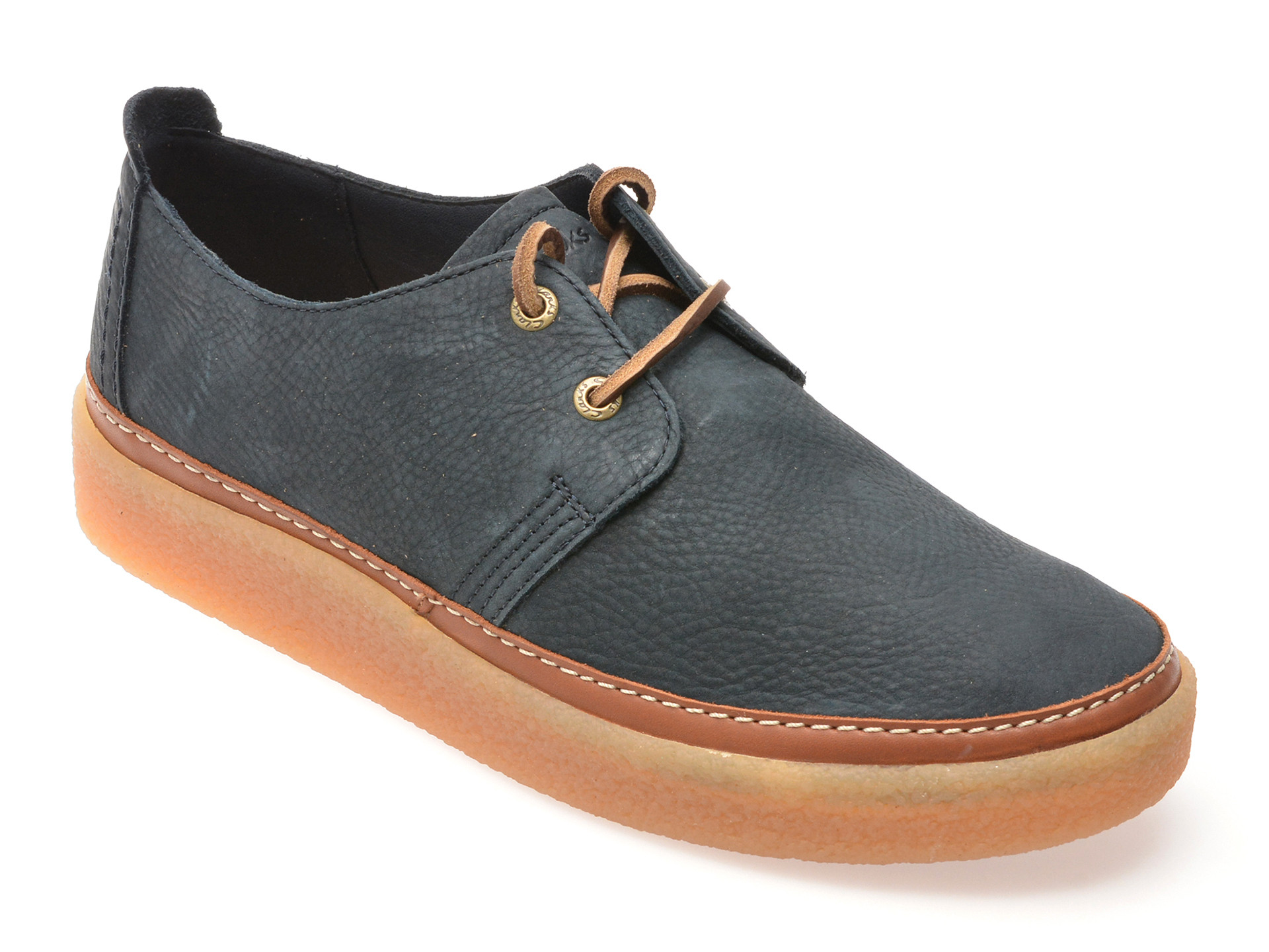 Pantofi CLARKS bleumarin, CLARKWOOD LOW, din nabuc