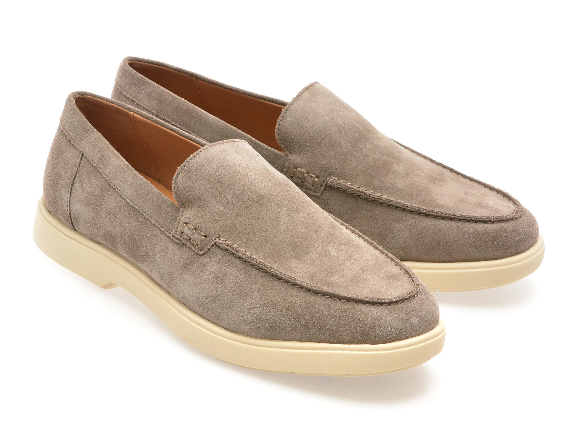 Mocasini GEOX gri, U55LAD, din piele intoarsa