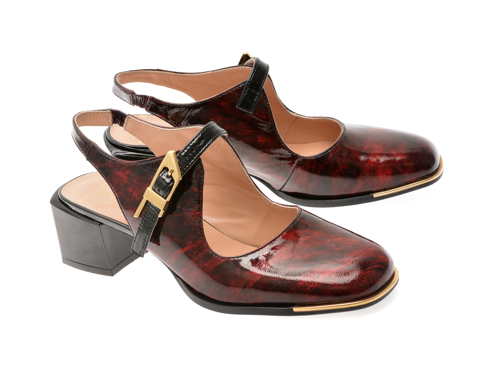 Pantofi EPICA visinii, 6020182, din piele naturala lacuita