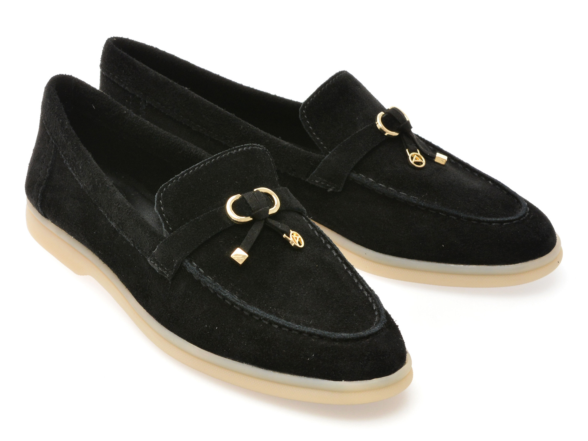 Mocasini ALDO negri, CRERAS 001, din piele intoarsa