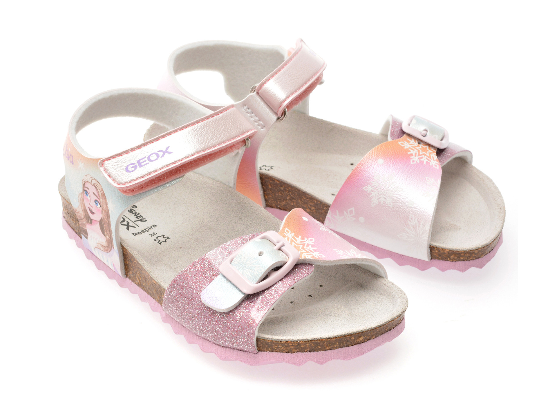 Sandale GEOX roz, J558MG, din piele ecologica