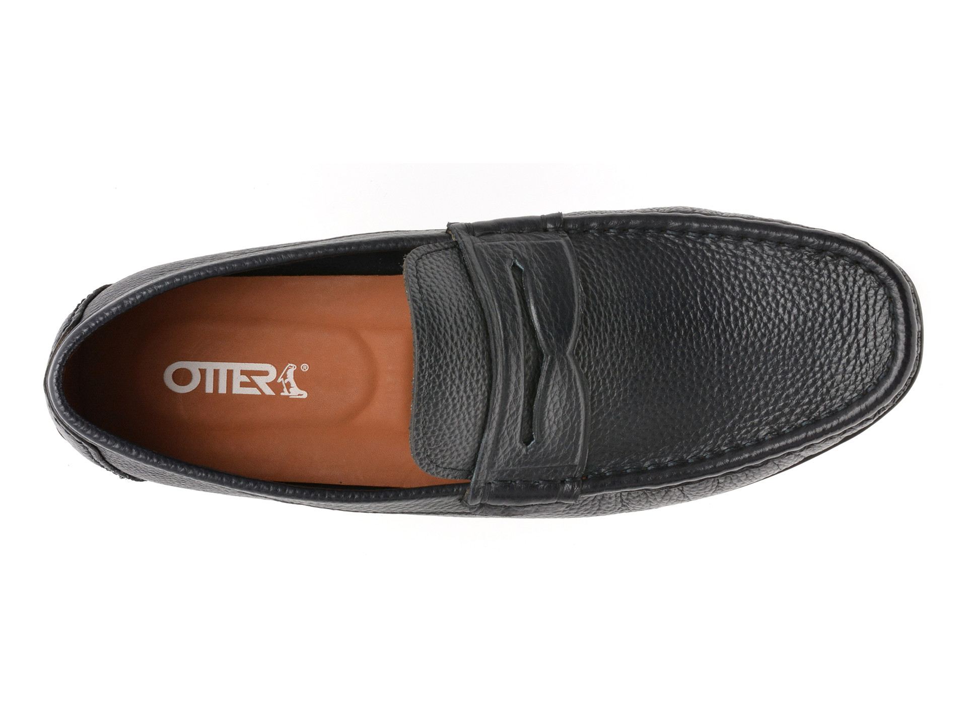 Mocasini OTTER bleumarin, MU139, din piele naturala