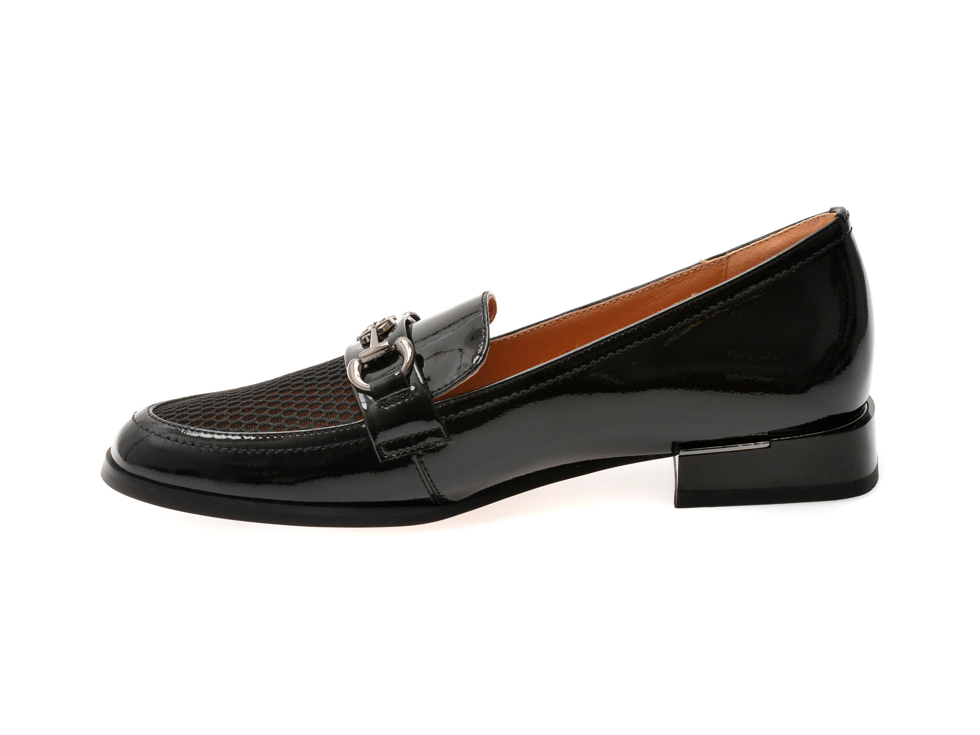 Mocasini EPICA negri, H138, din piele natuala lacuita