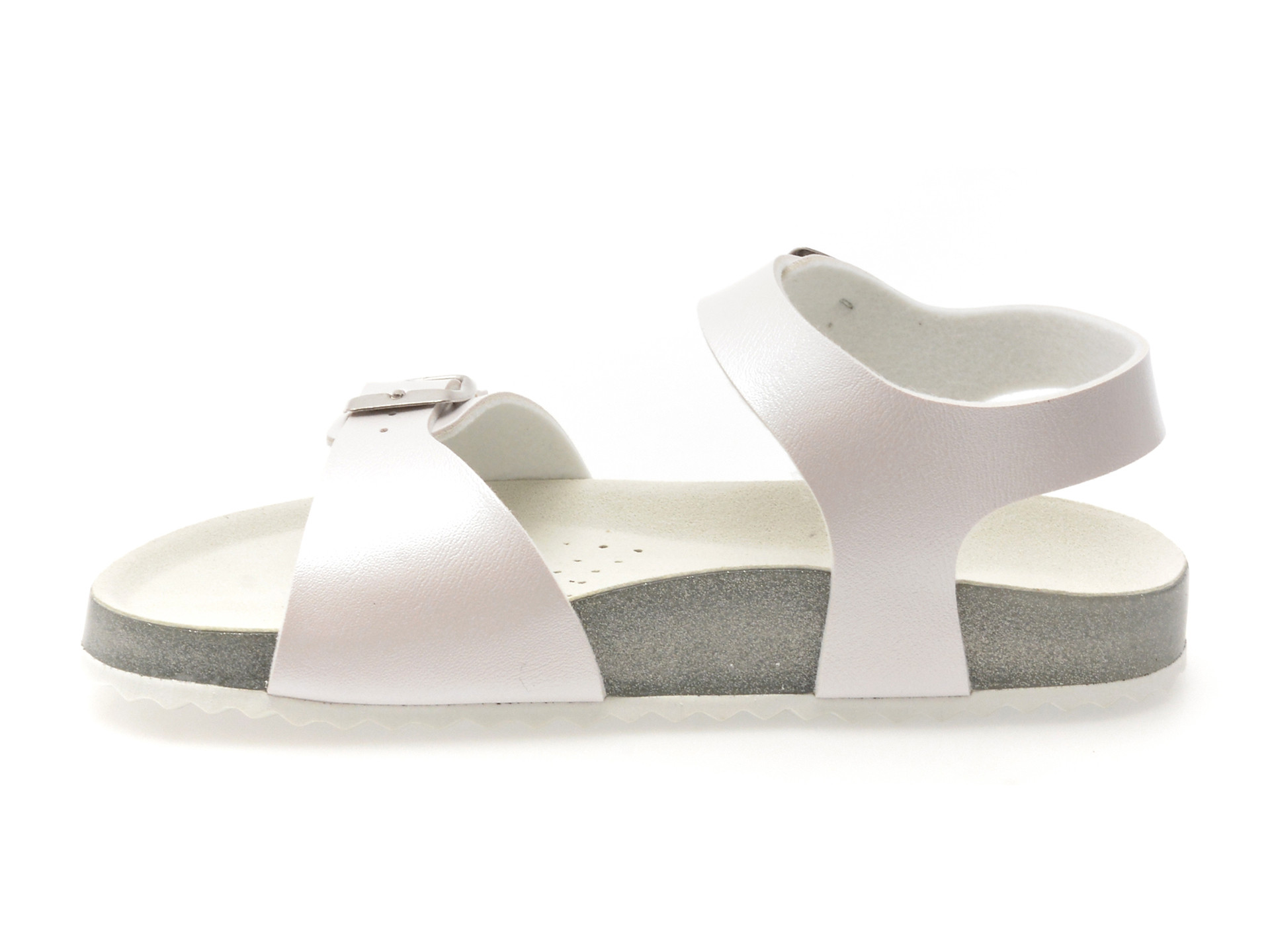 Sandale GEOX albe, J558MI, din piele ecologica