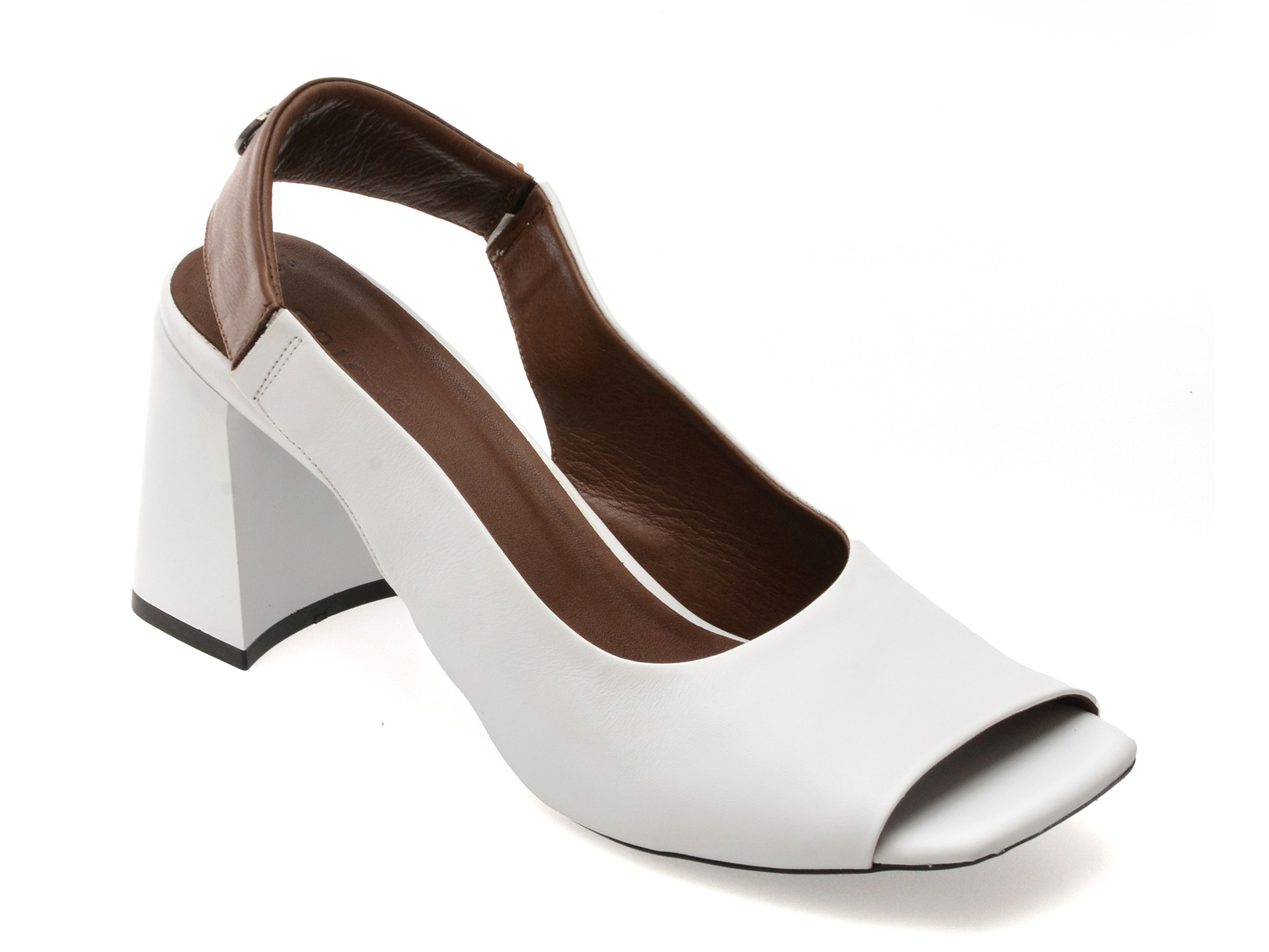 Sandale EPICA albe, 532258, din piele naturala