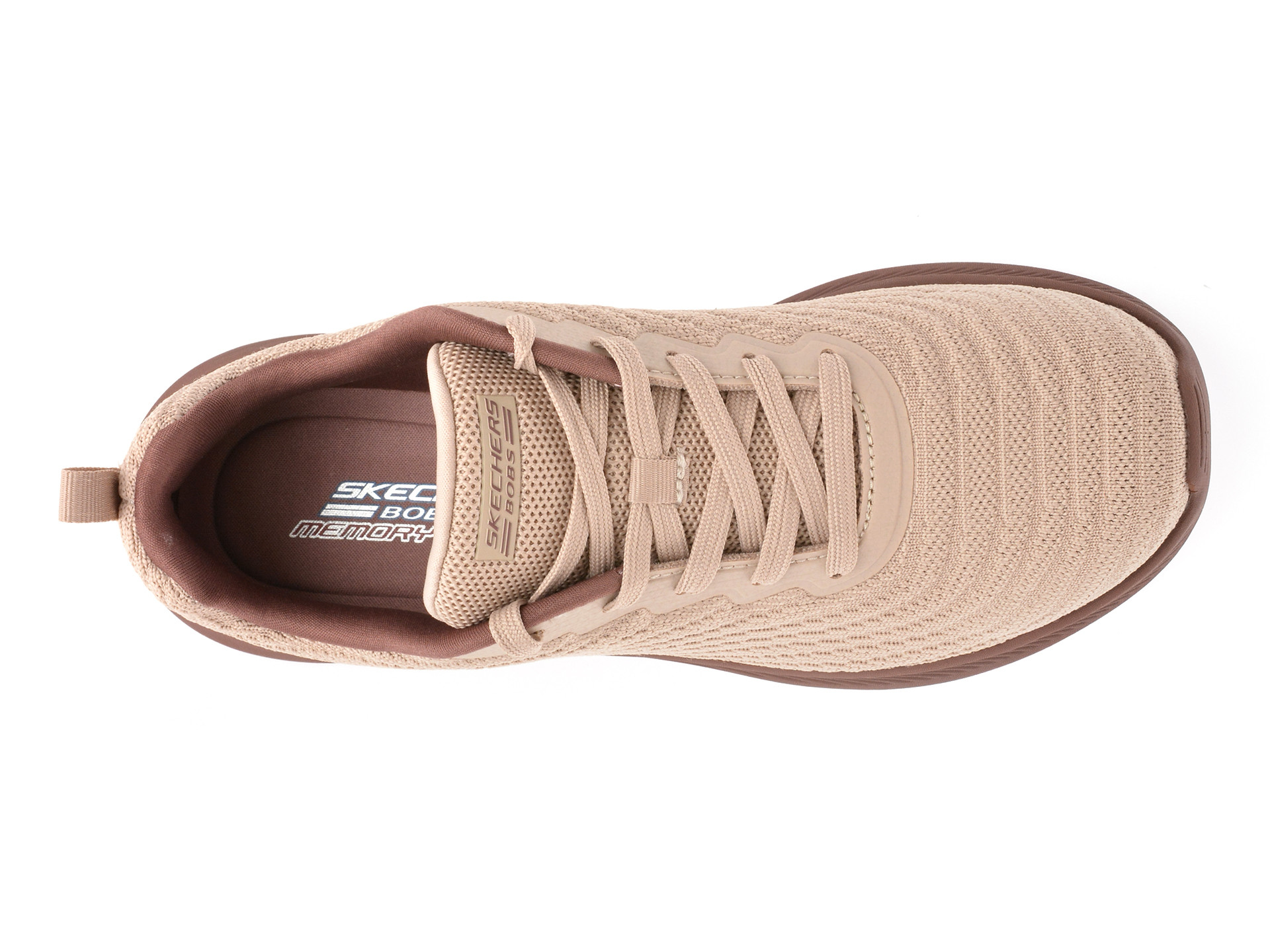 Pantofi sport SKECHERS nude, BOBS MODA FLEX, din material textil