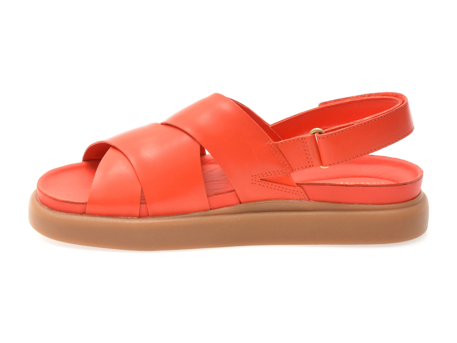 Sandale CLARKS rosii, ARISTELLA SUN, din piele naturala