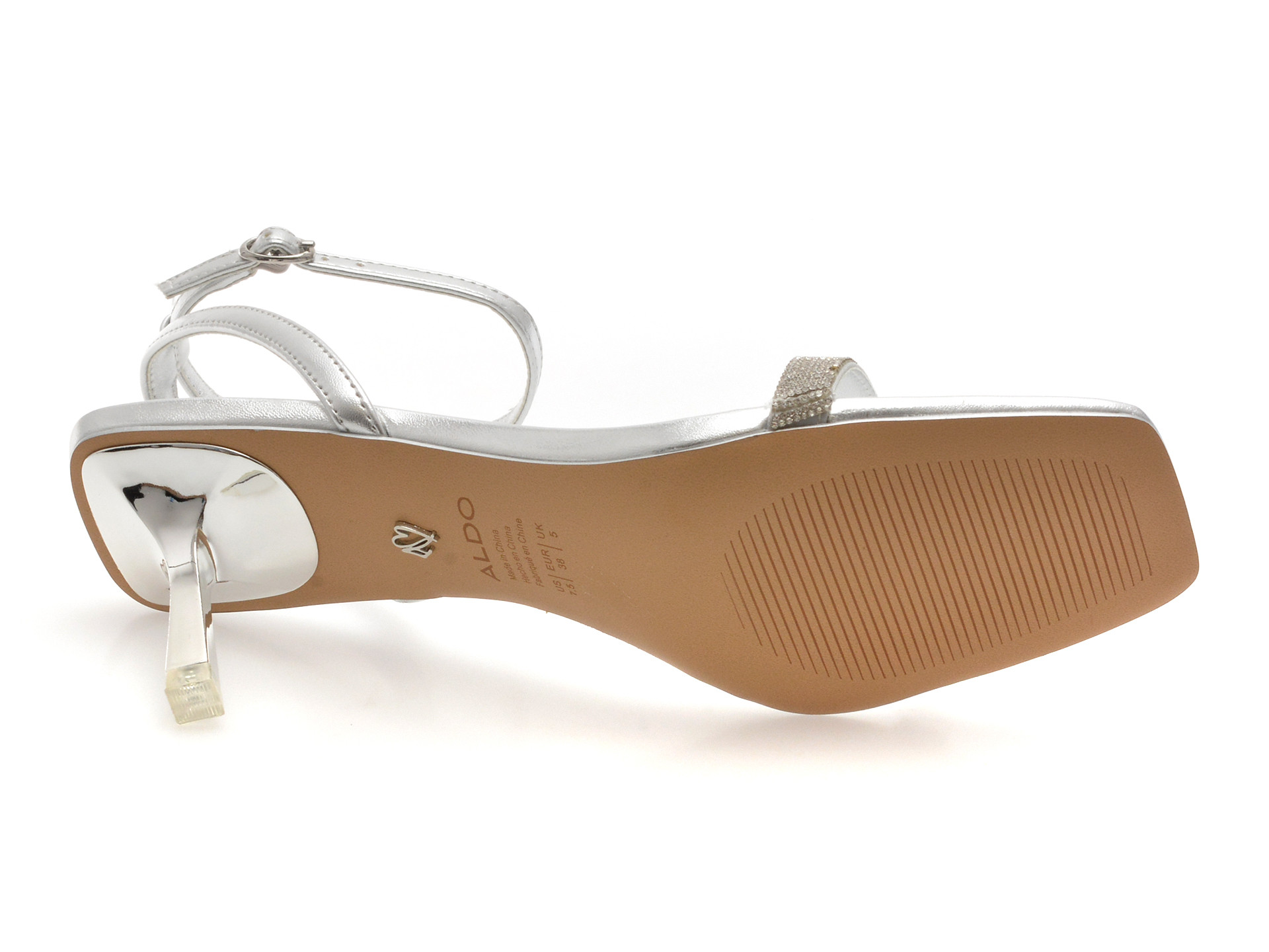 Sandale elegante ALDO argintii, KIRRI 040, din piele ecologica