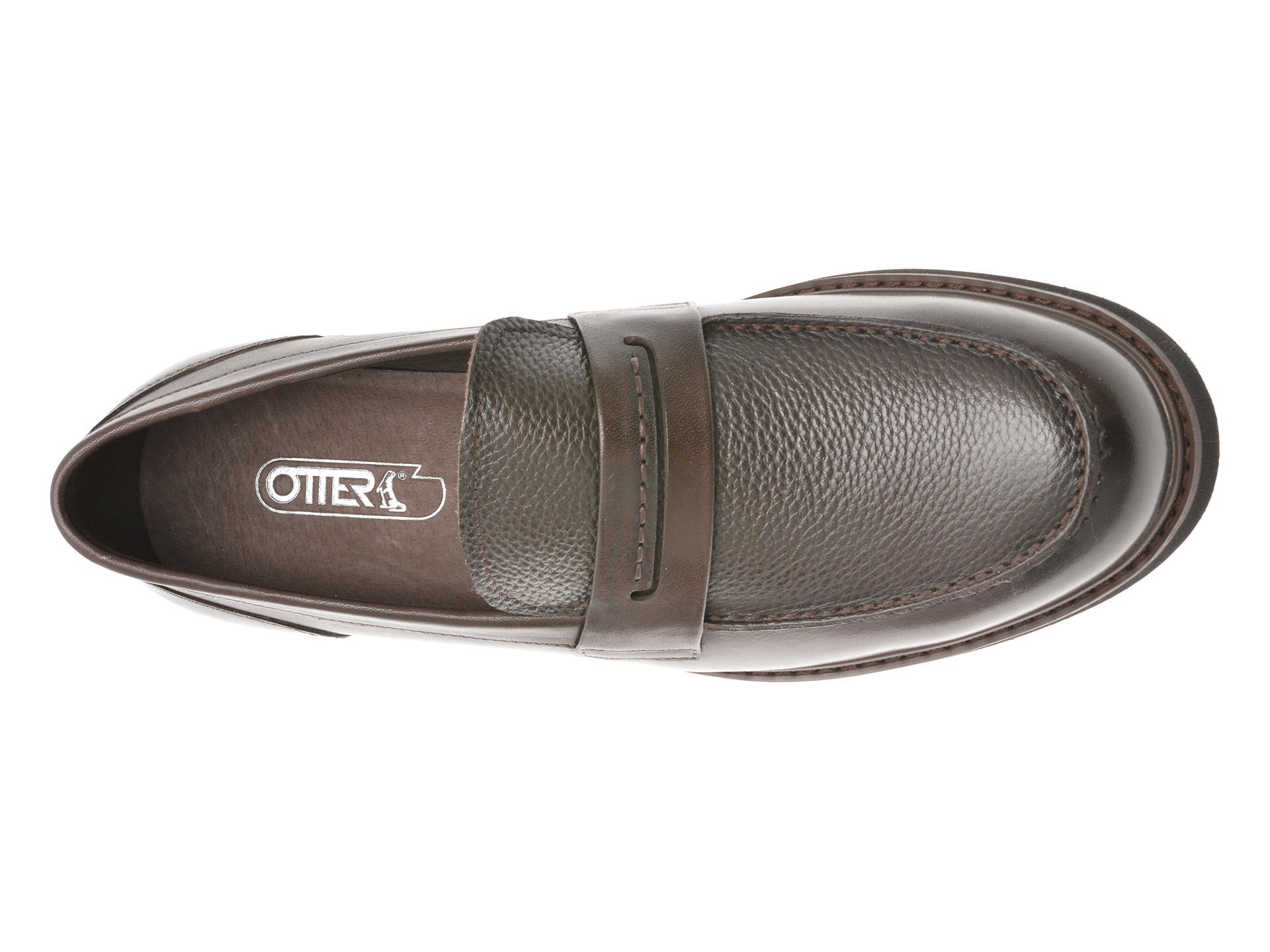 Mocasini eleganti OTTER maro, Y135, din piele naturala