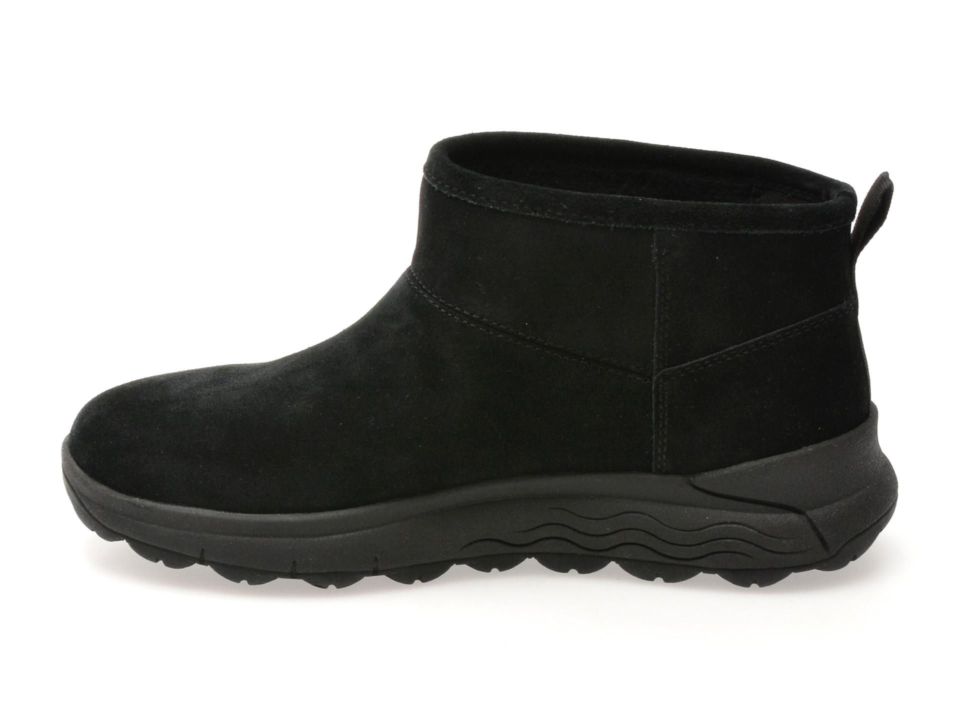 Ghete GEOX negre, D5626B, din piele intoarsa