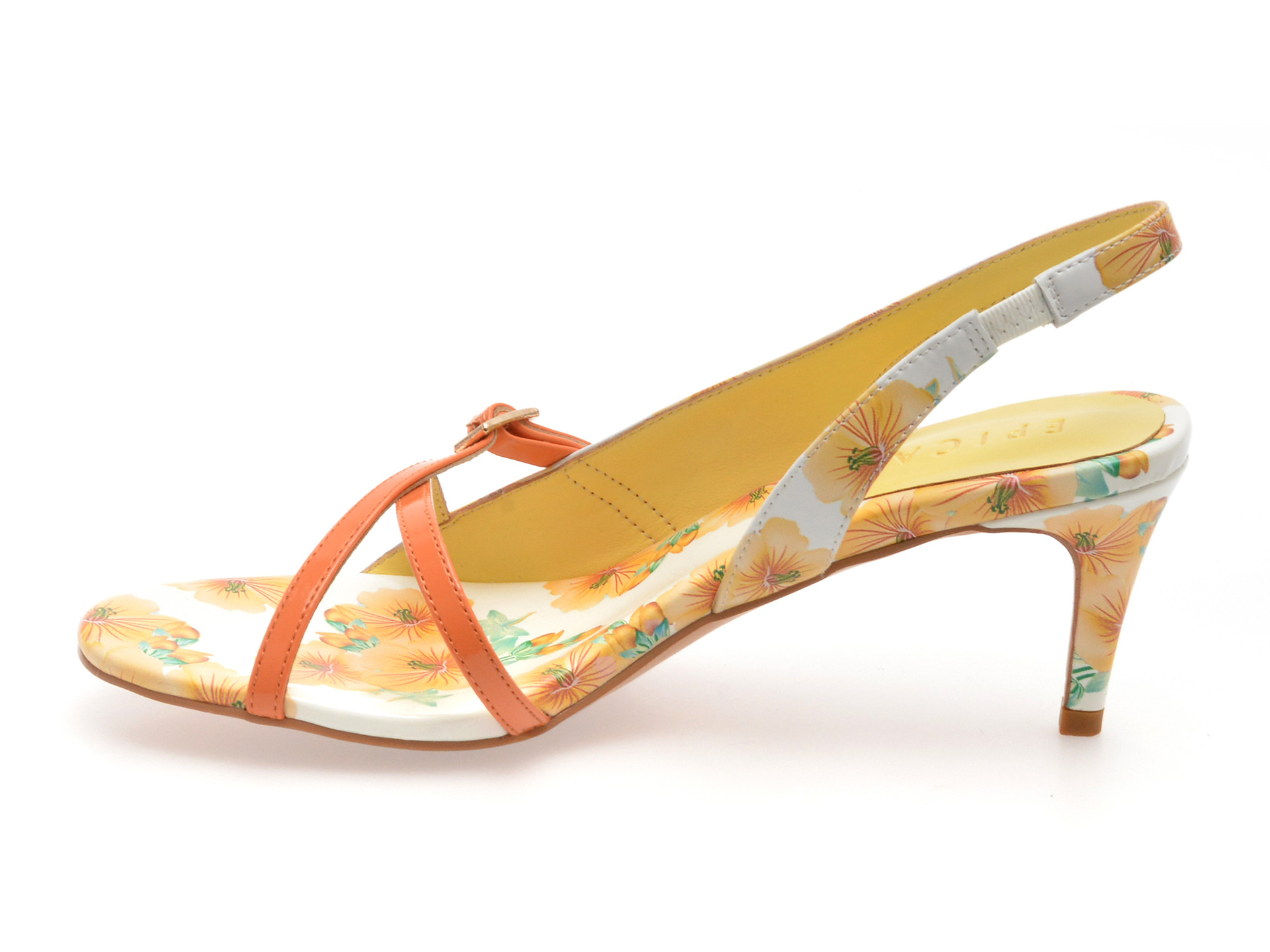 Sandale elegante epica galbene eb629 din piele naturala