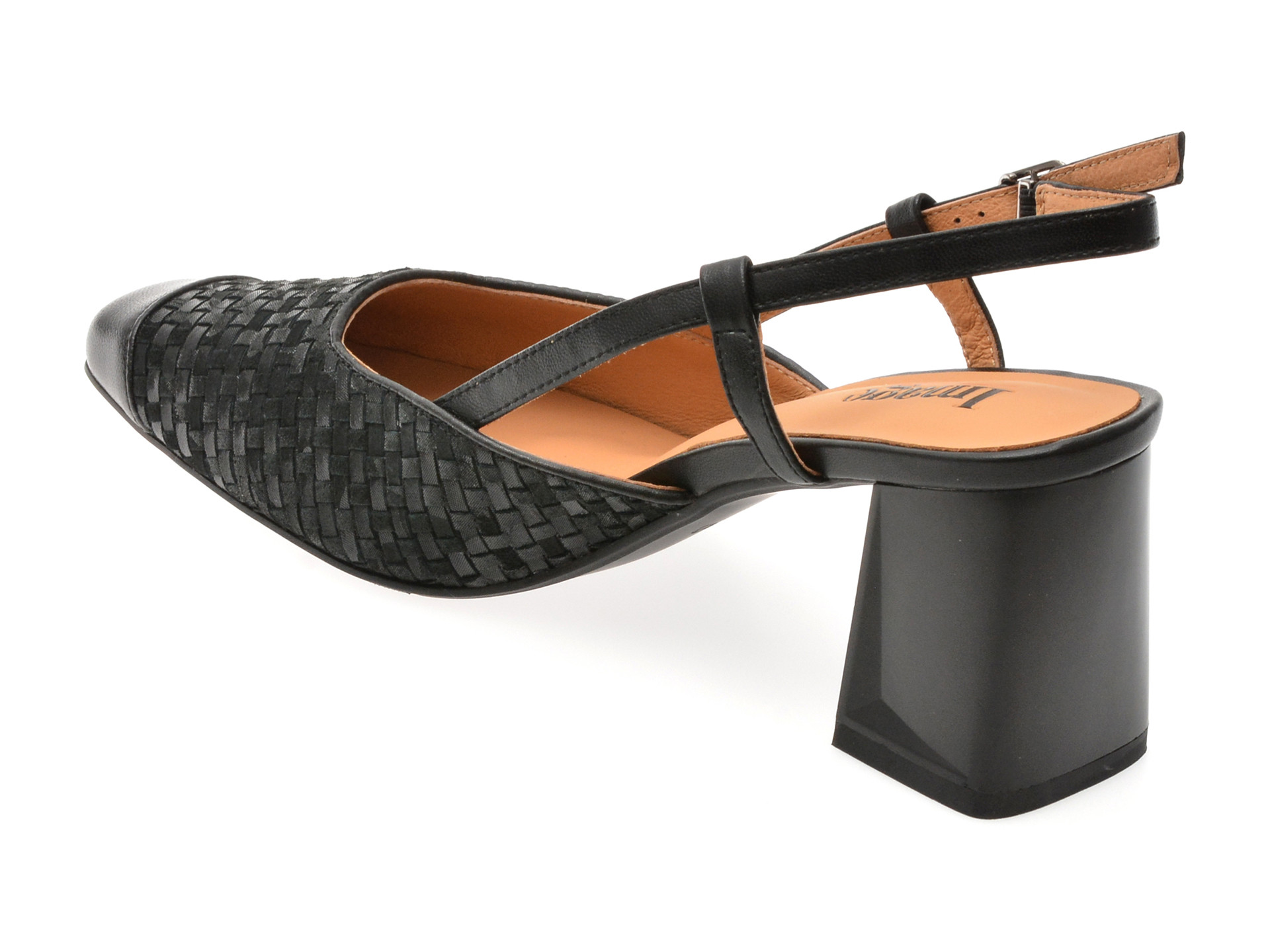 Pantofi IMAGE negri, NA108, din piele naturala