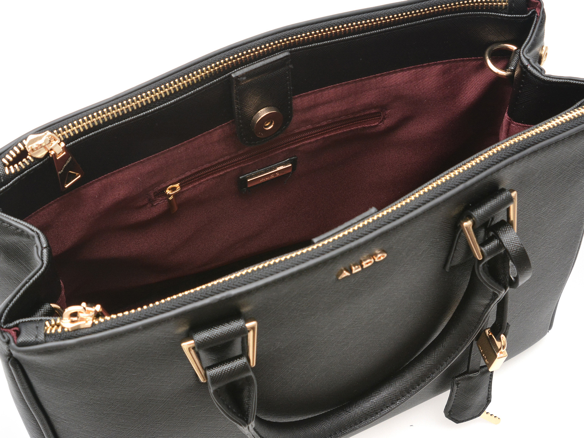 Geanta ALDO neagra, NANEVER 001, din piele ecologica