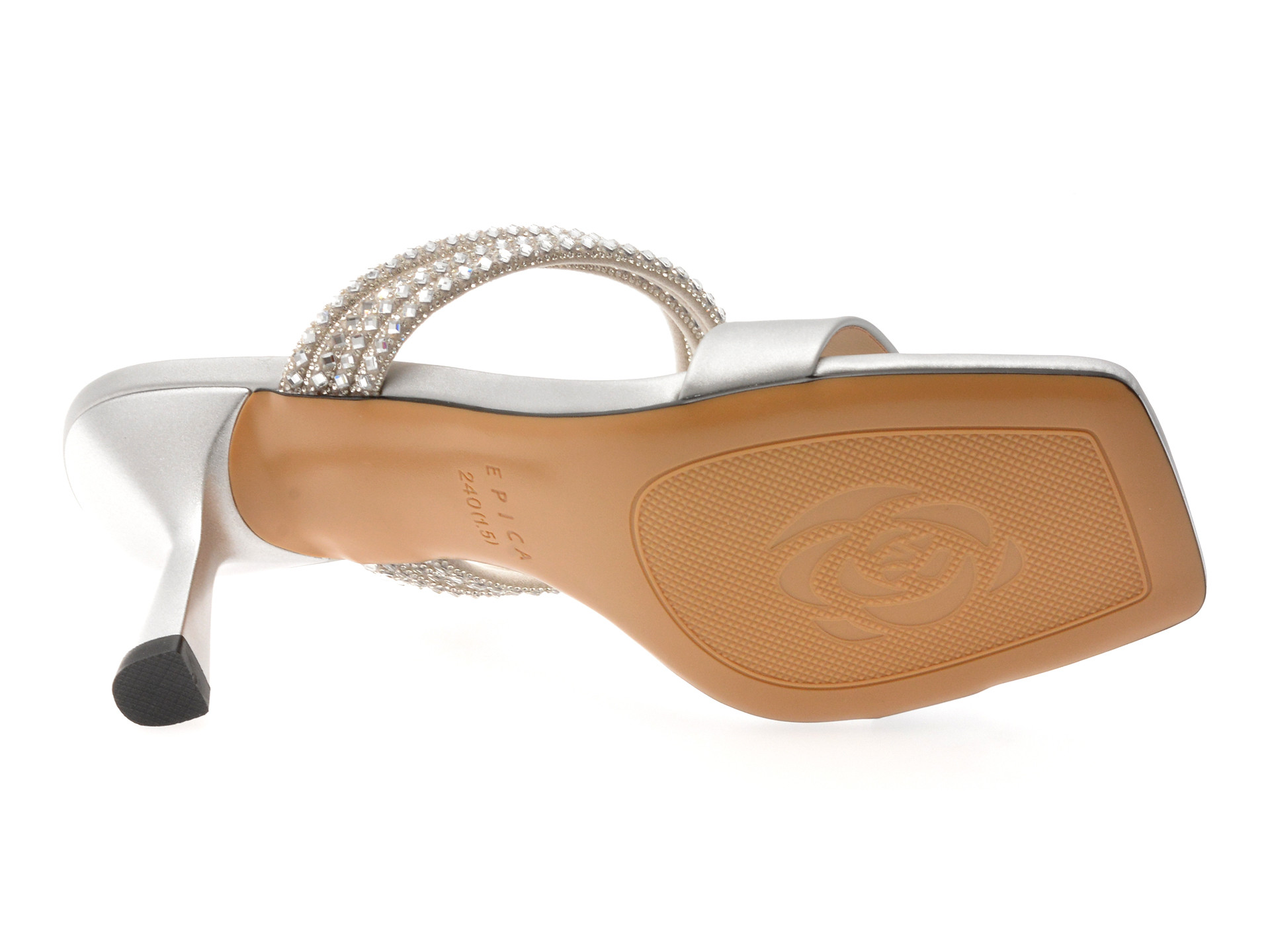 Papuci EPICA argintii, 2367, din piele ecologica