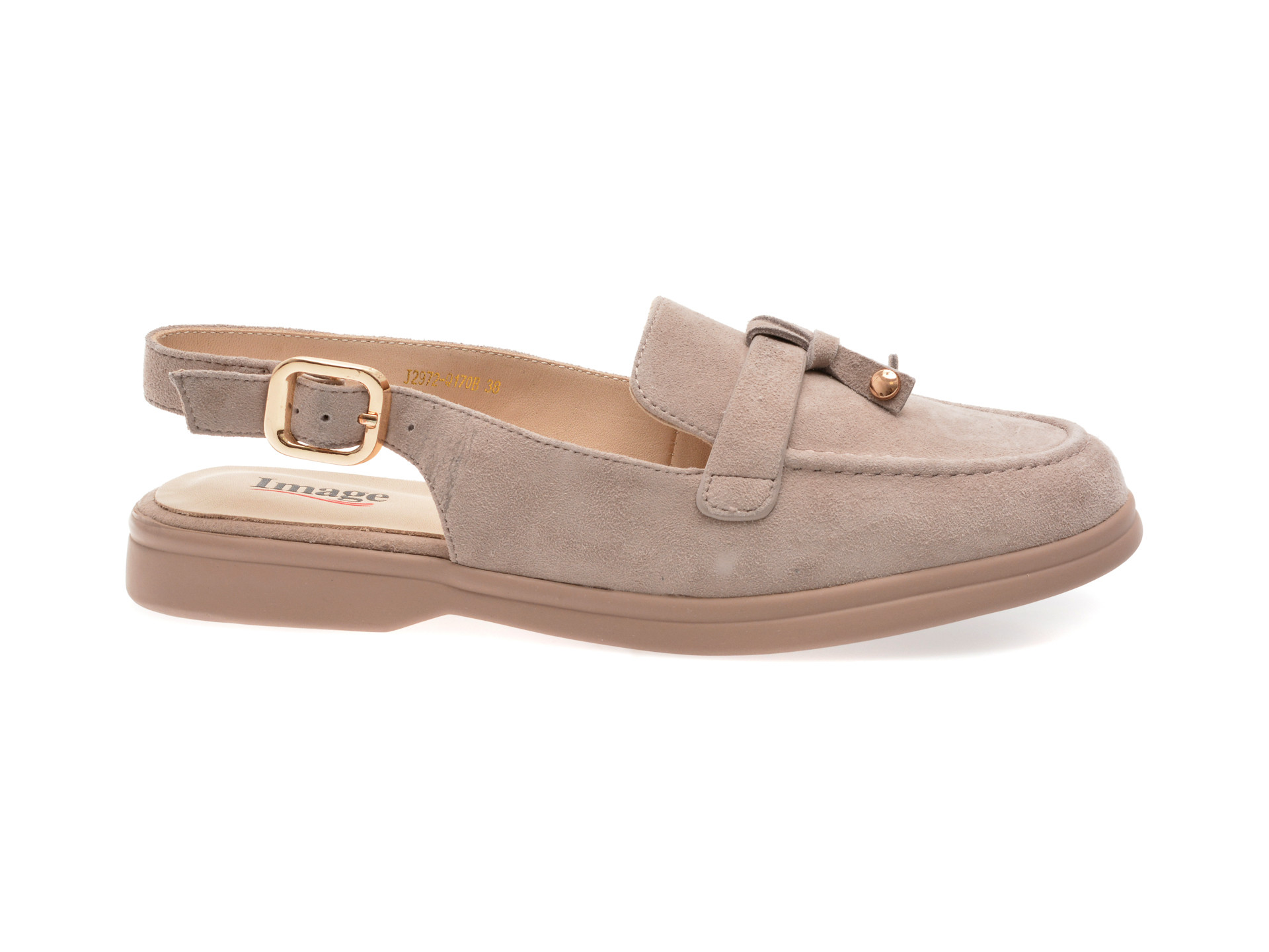 Pantofi IMAGE gri, 2972, din piele intoarsa