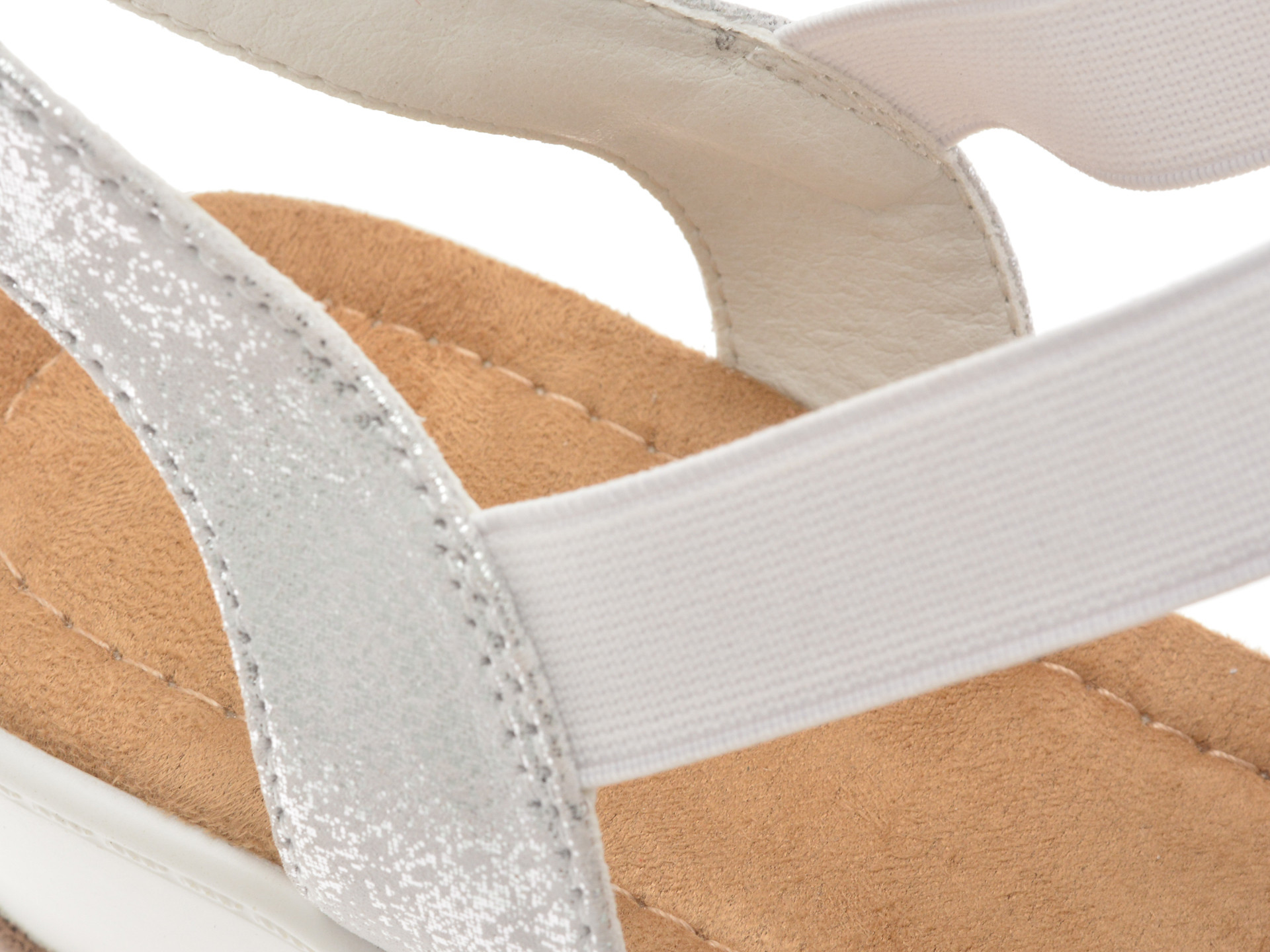 Sandale IMAGE albe, 1152H15, din piele naturala