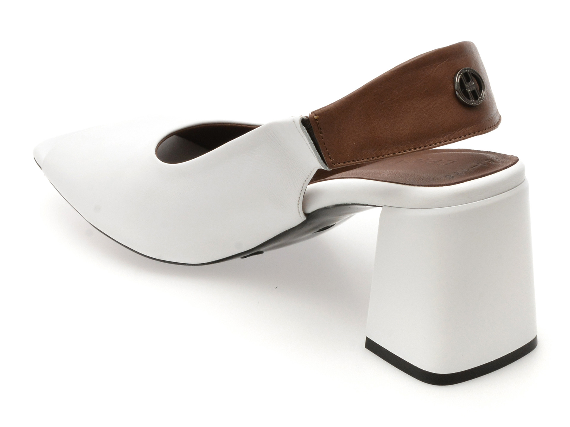 Sandale EPICA albe, 532258, din piele naturala