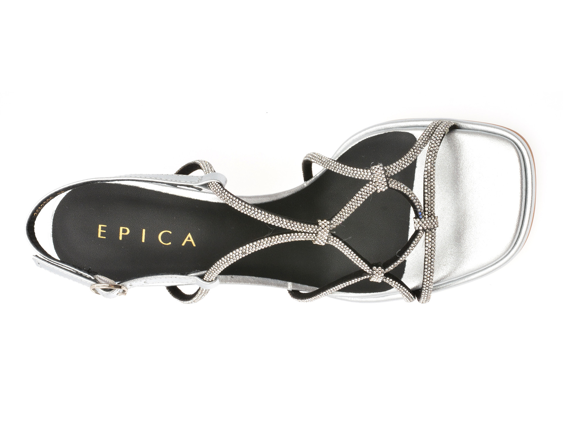Sandale elegante EPICA argintii, 2396, din piele ecologica