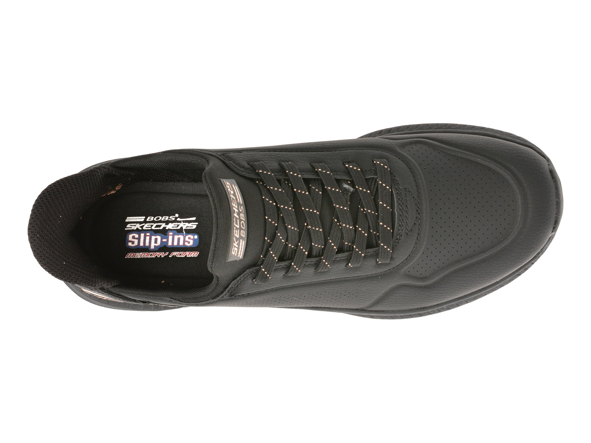 Pantofi sport SKECHERS negri, BOBS SQUAD 4, din piele ecologica