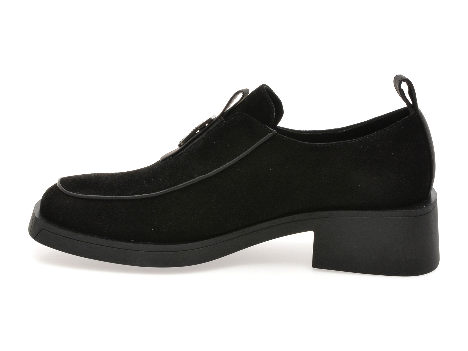 Pantofi EPICA negri, LD1139, din piele intoarsa