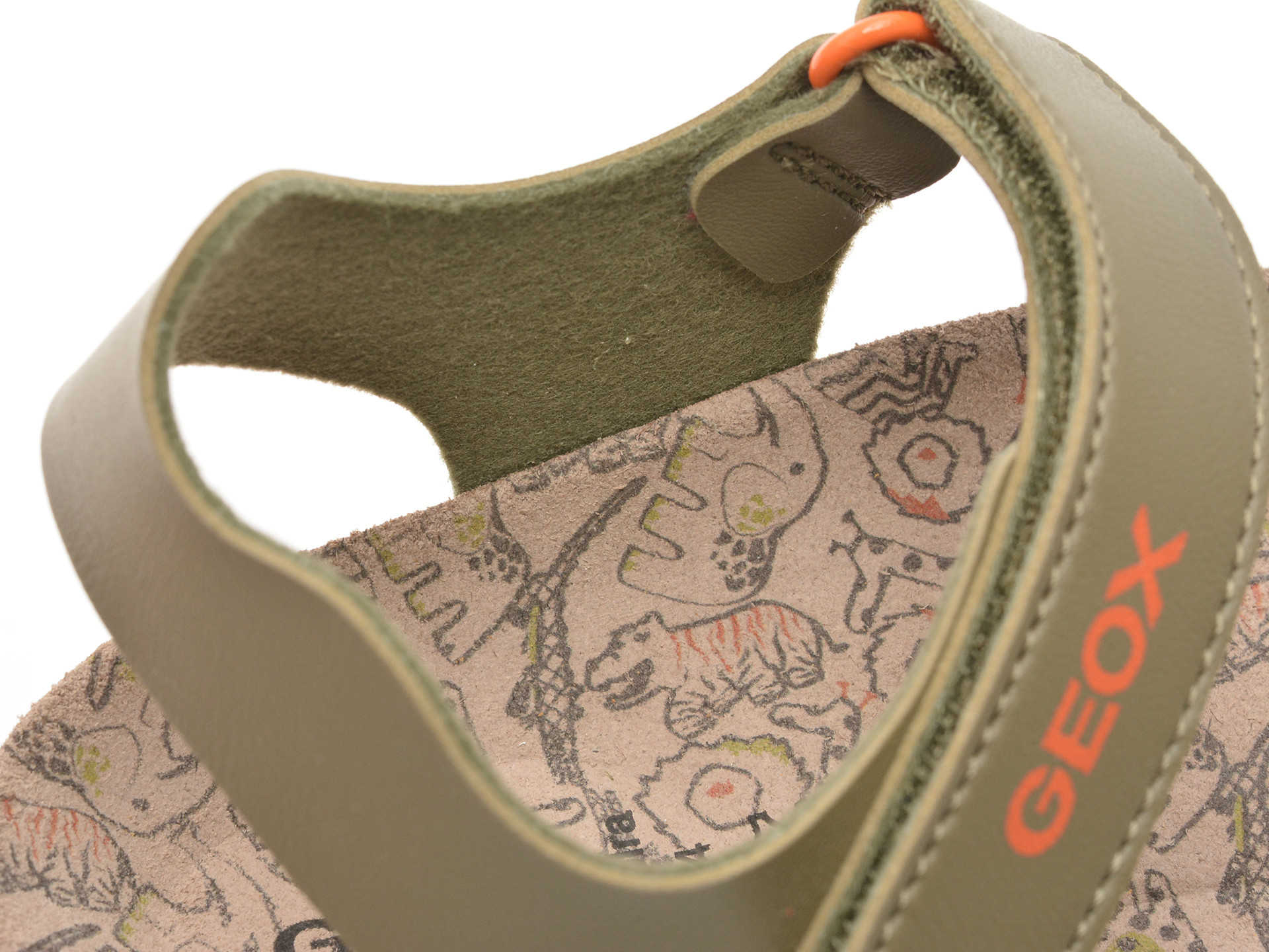 Sandale GEOX kaki, J028LB, din piele ecologica