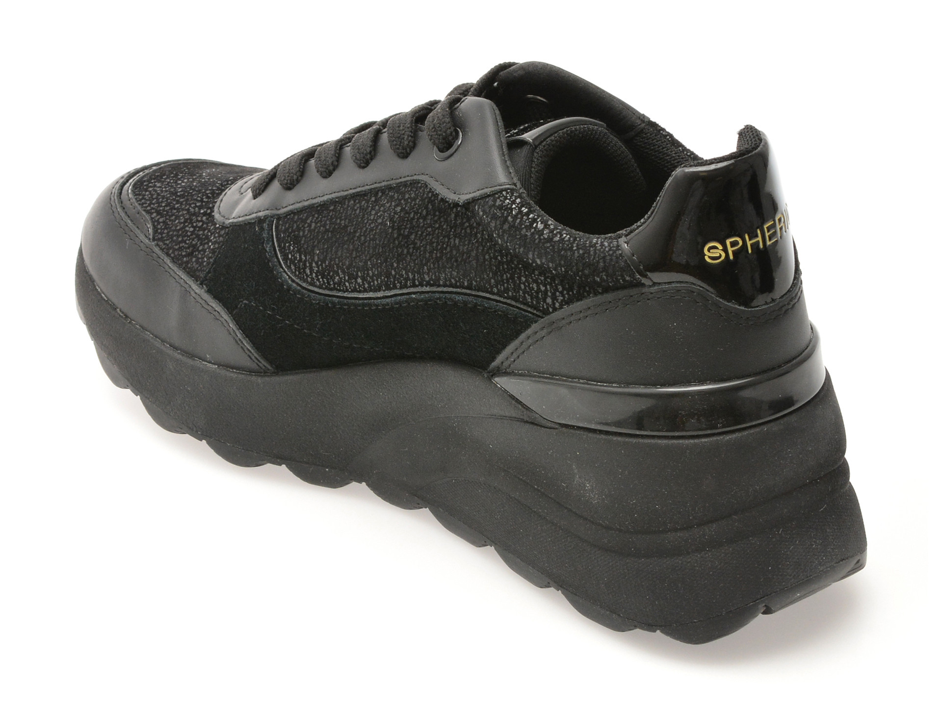 Pantofi sport GEOX negri, D45WAA, din piele naturala