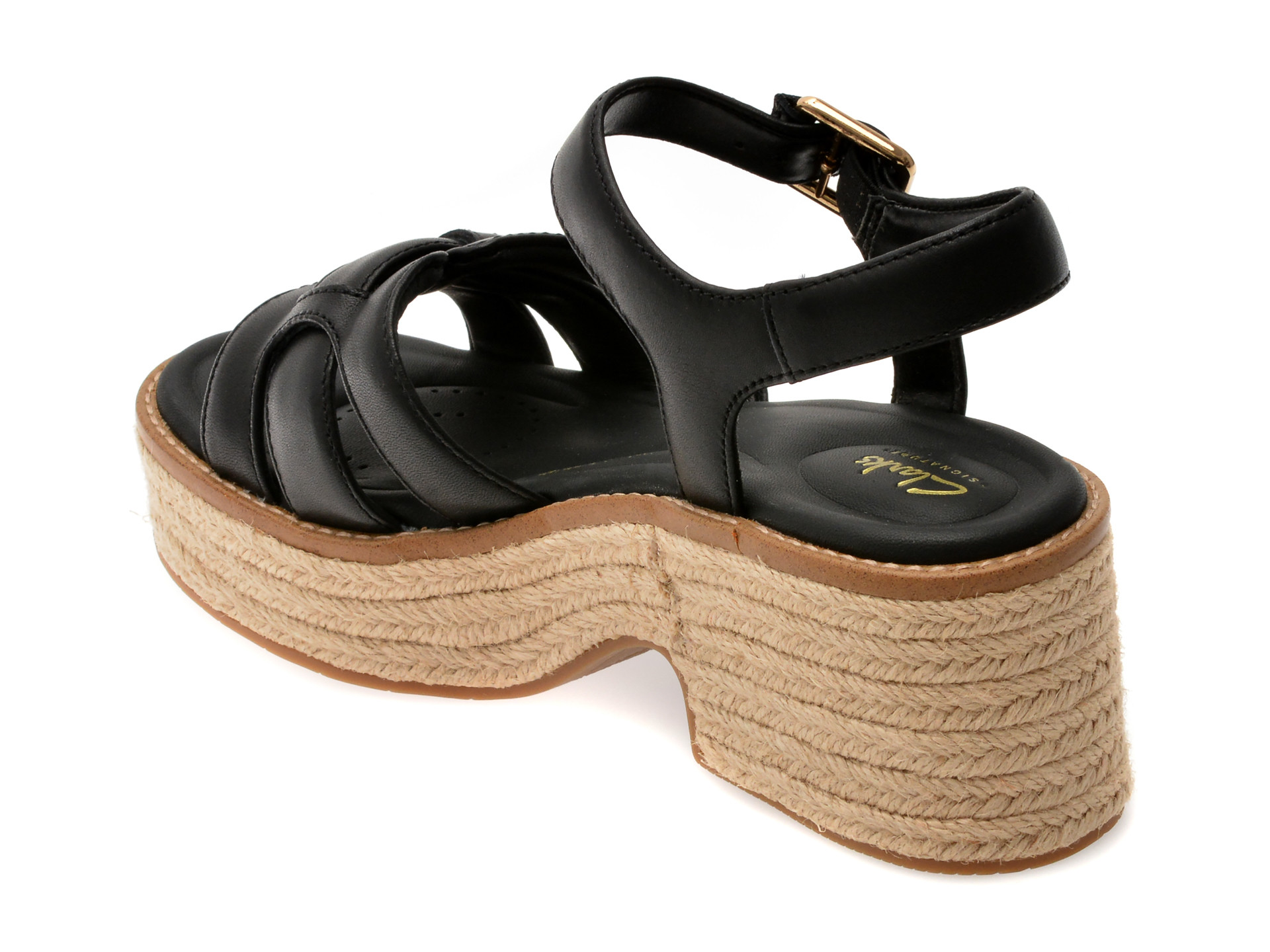 Sandale CLARKS negre, COLEDALE STRAP, din piele naturala