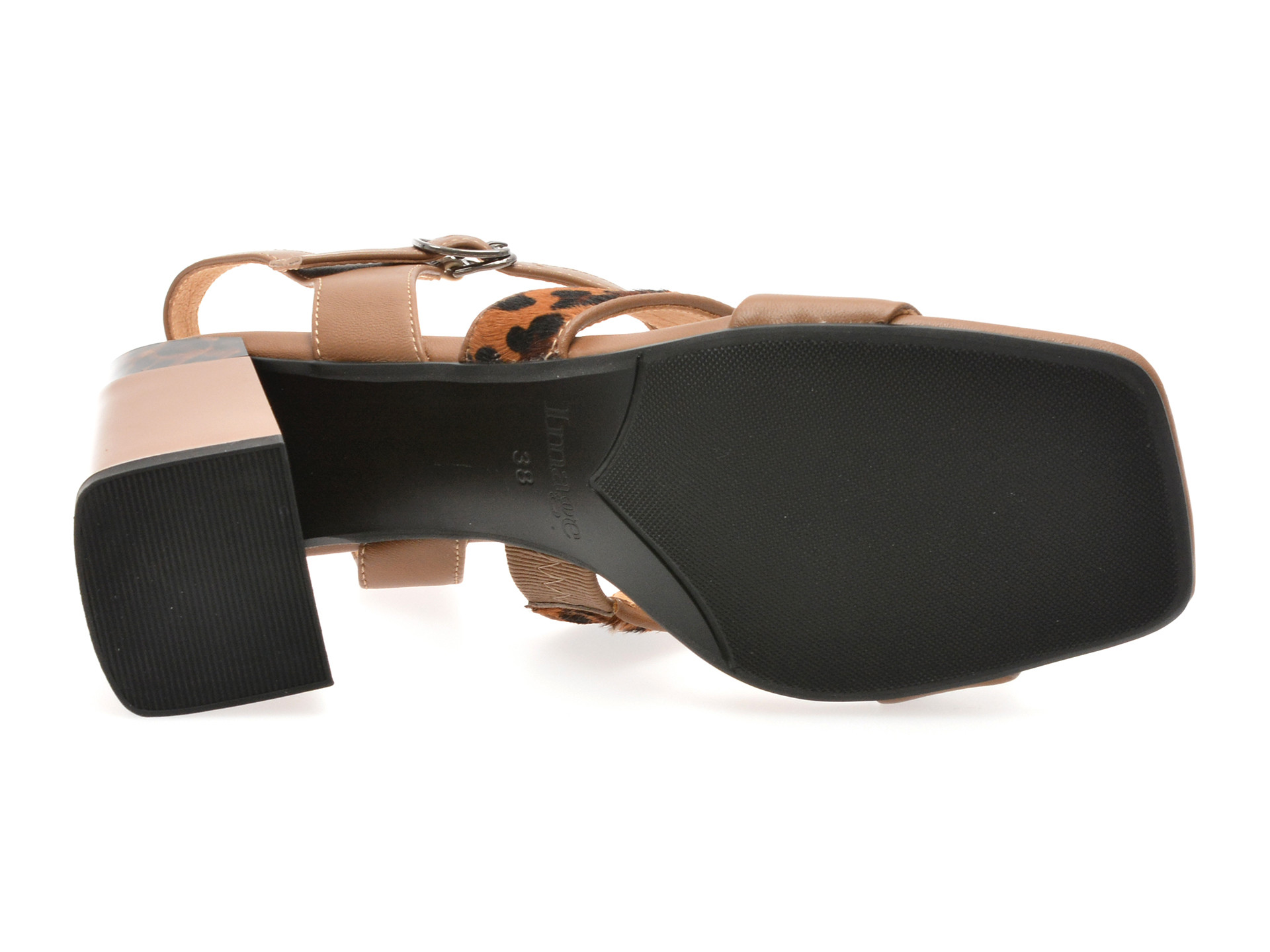 Sandale IMAGE maro, K996, din piele naturala