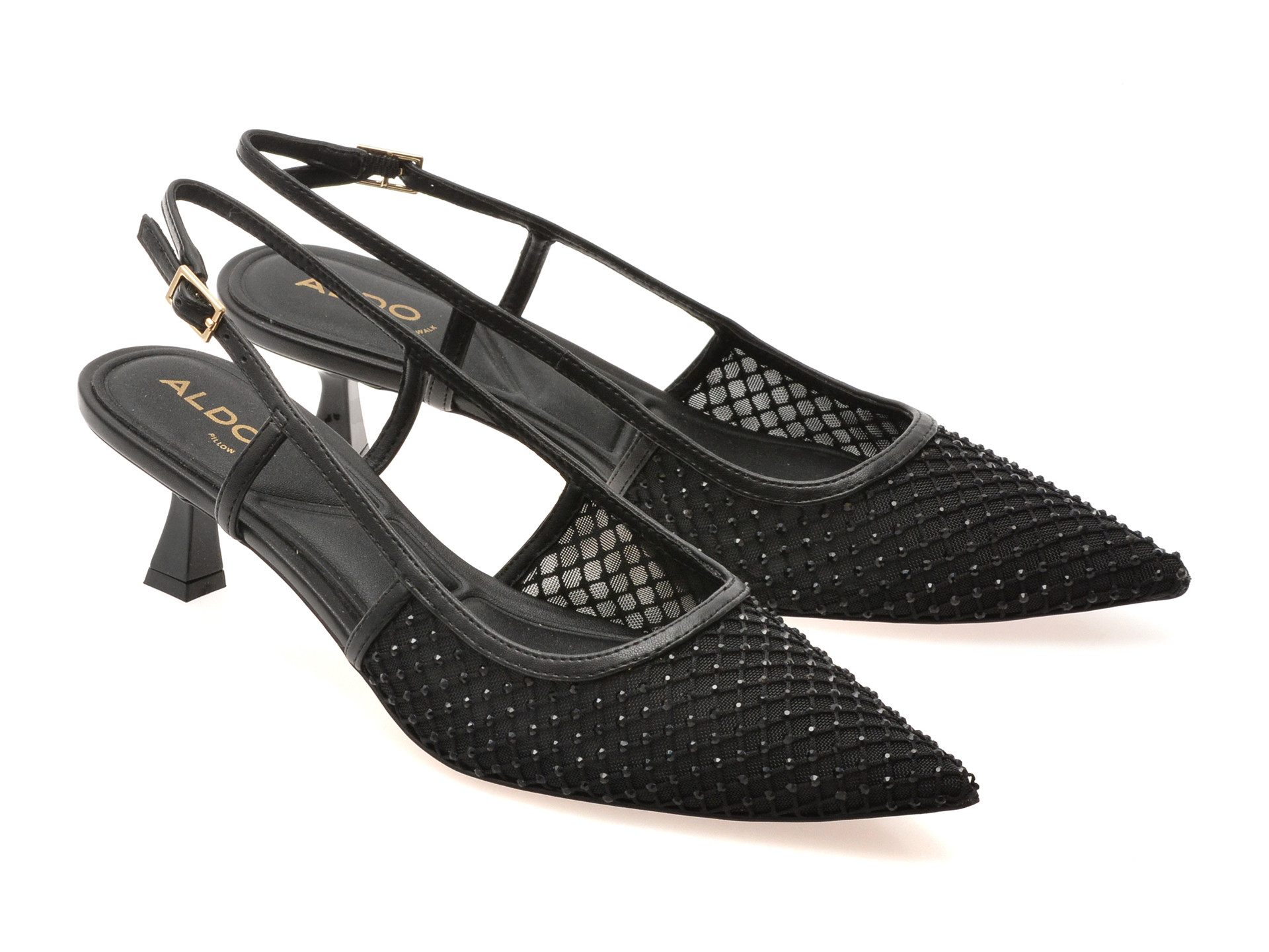 Pantofi eleganti ALDO negri, ELEGANT 001, din material textil