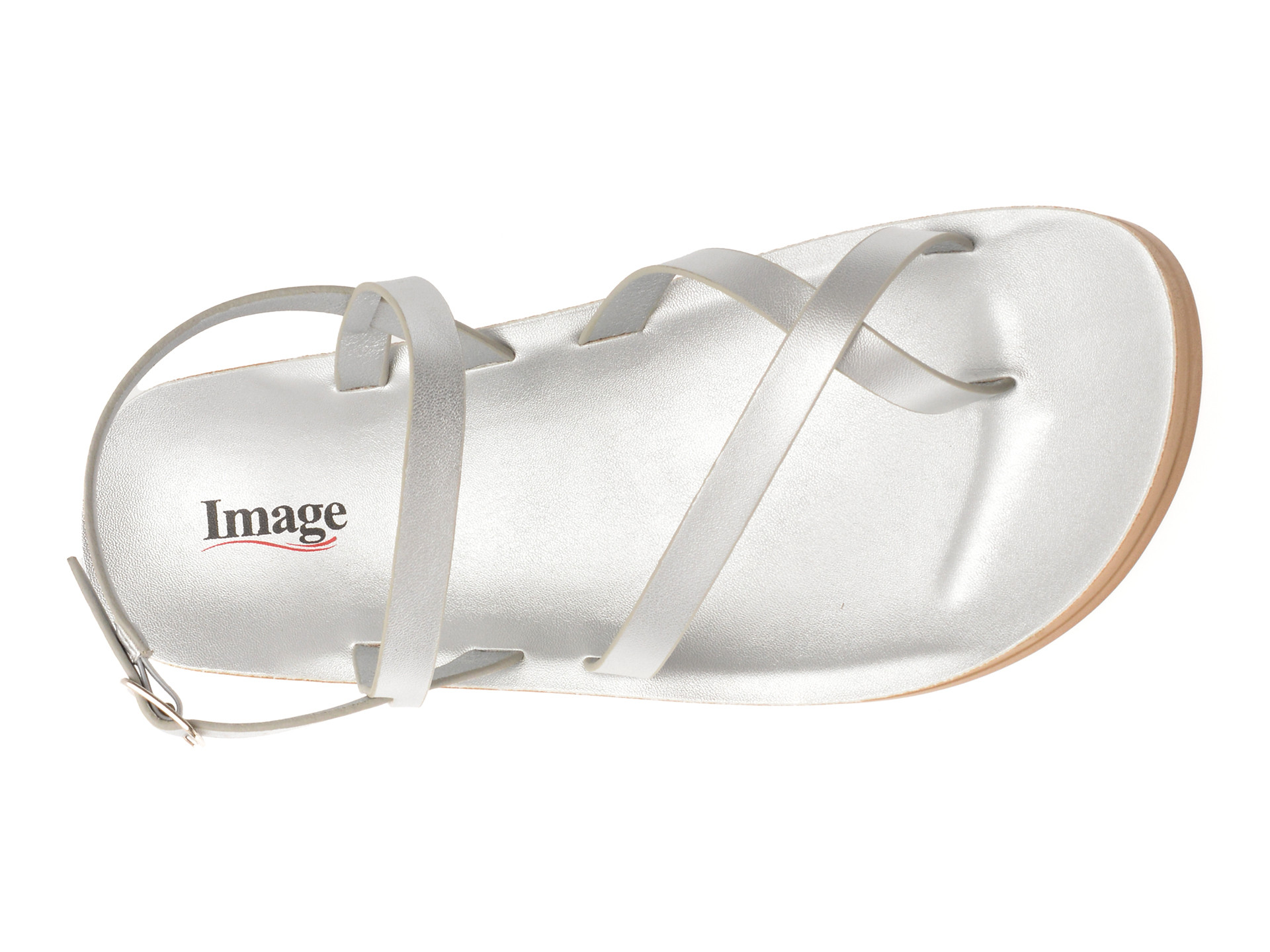 Sandale IMAGE argintii, 10728, din piele ecologica