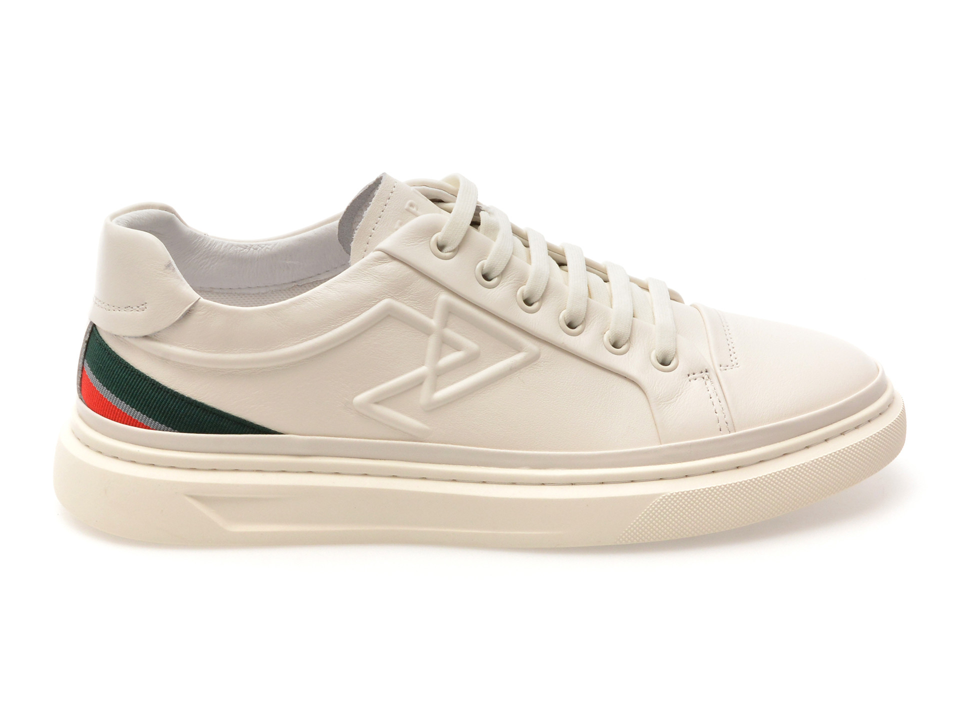 Pantofi sport EPICA albi, 56273, din piele naturala